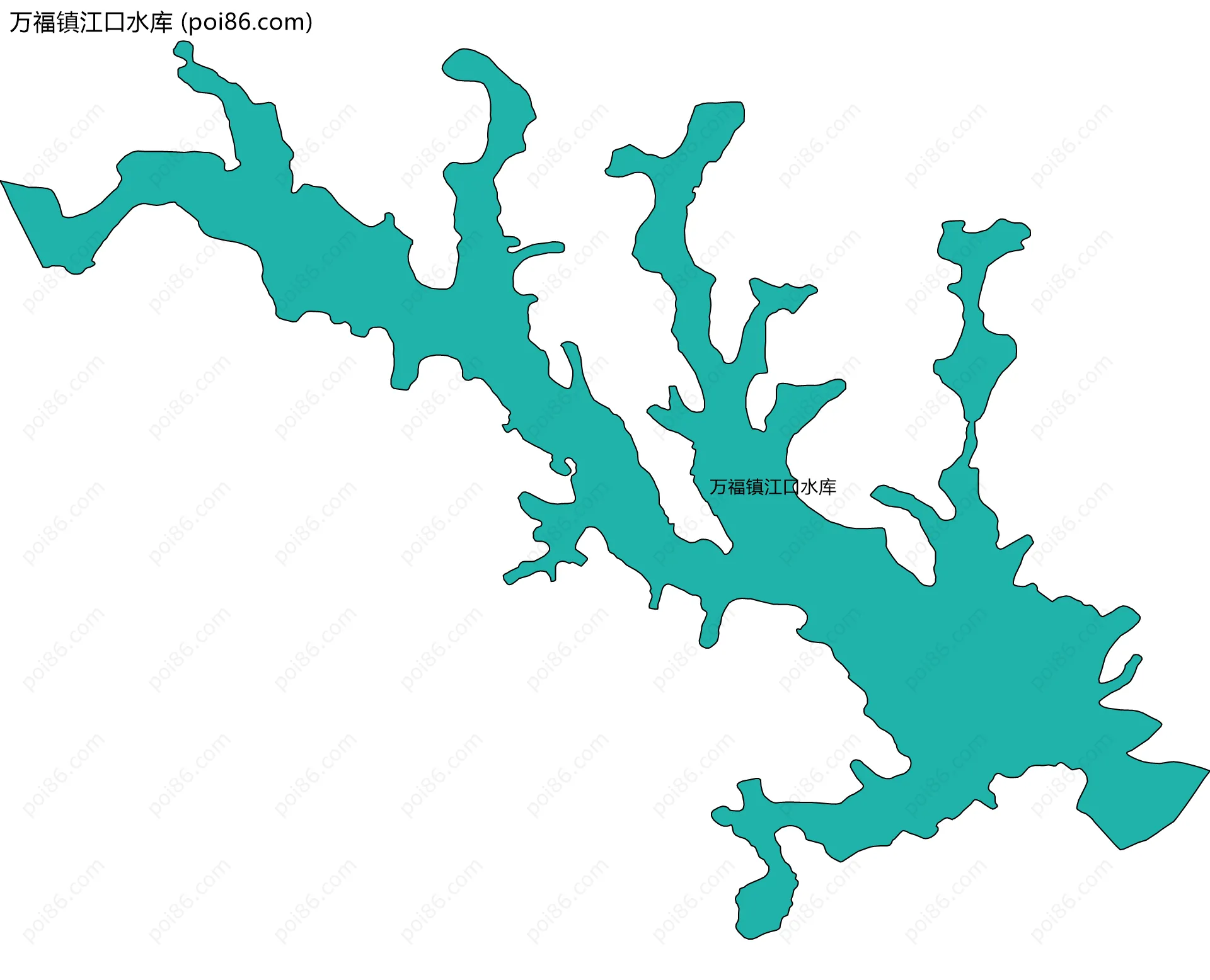 万福镇江口水库边界地图