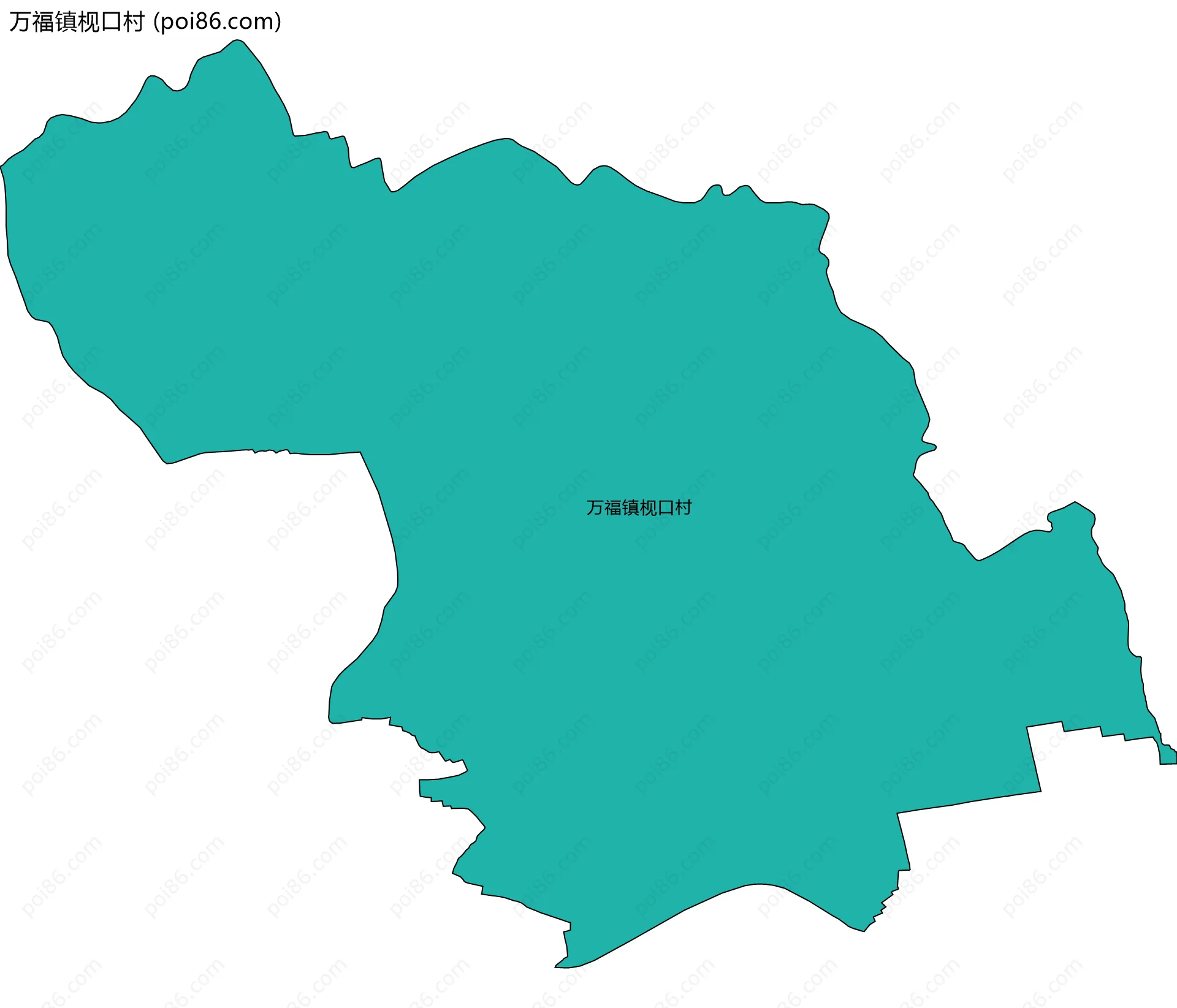 万福镇枧口村边界地图