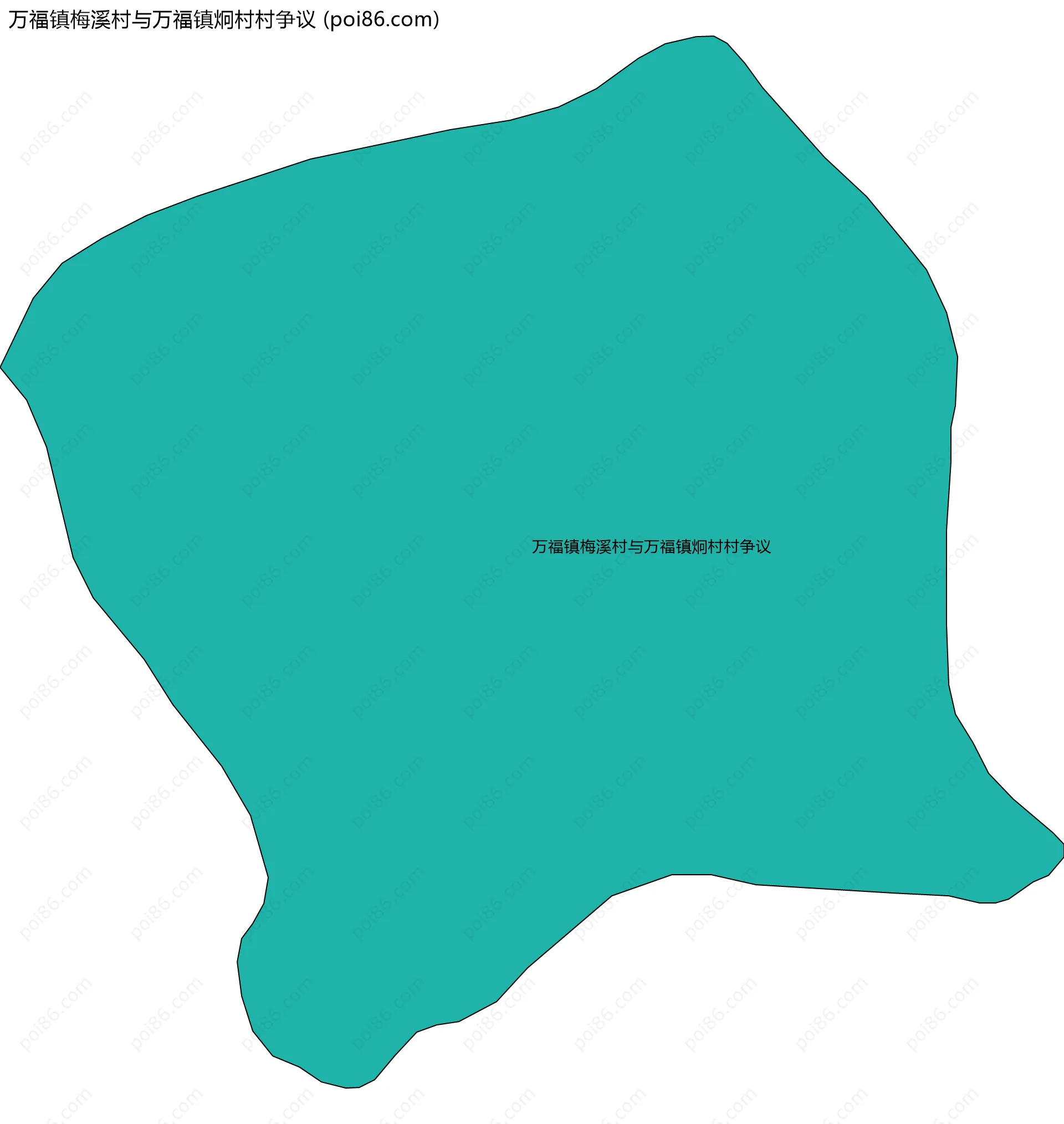 万福镇梅溪村与万福镇炯村村争议边界地图