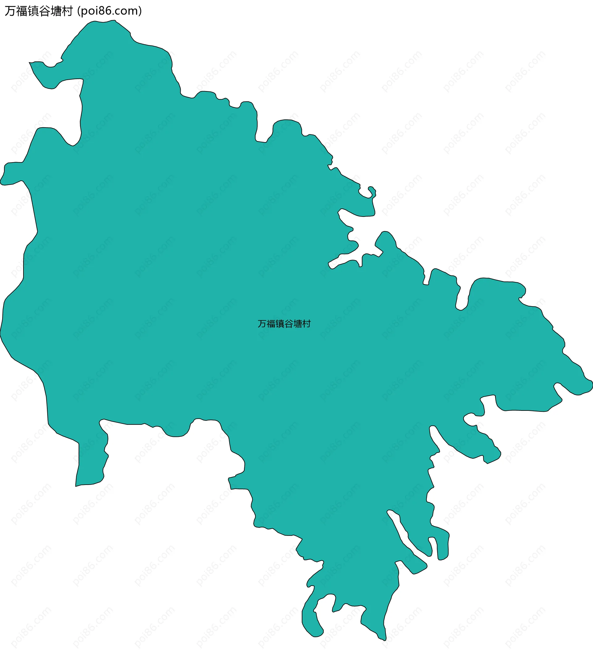 万福镇谷塘村边界地图