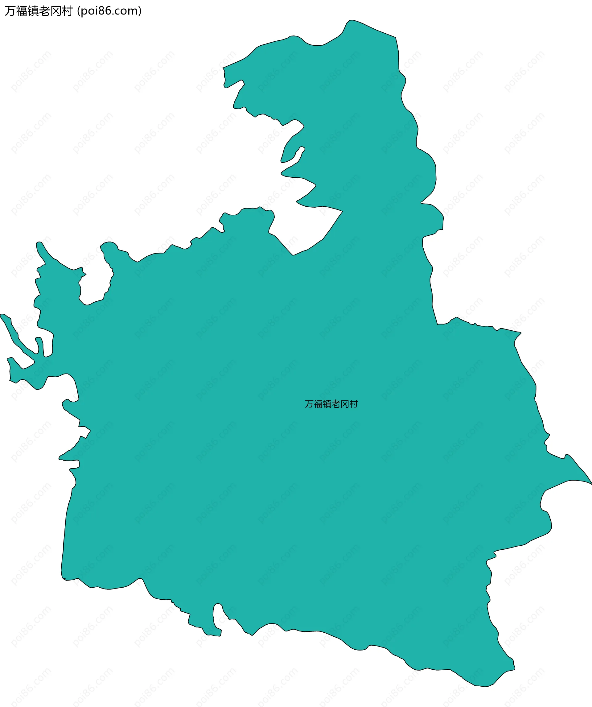 万福镇老冈村边界地图