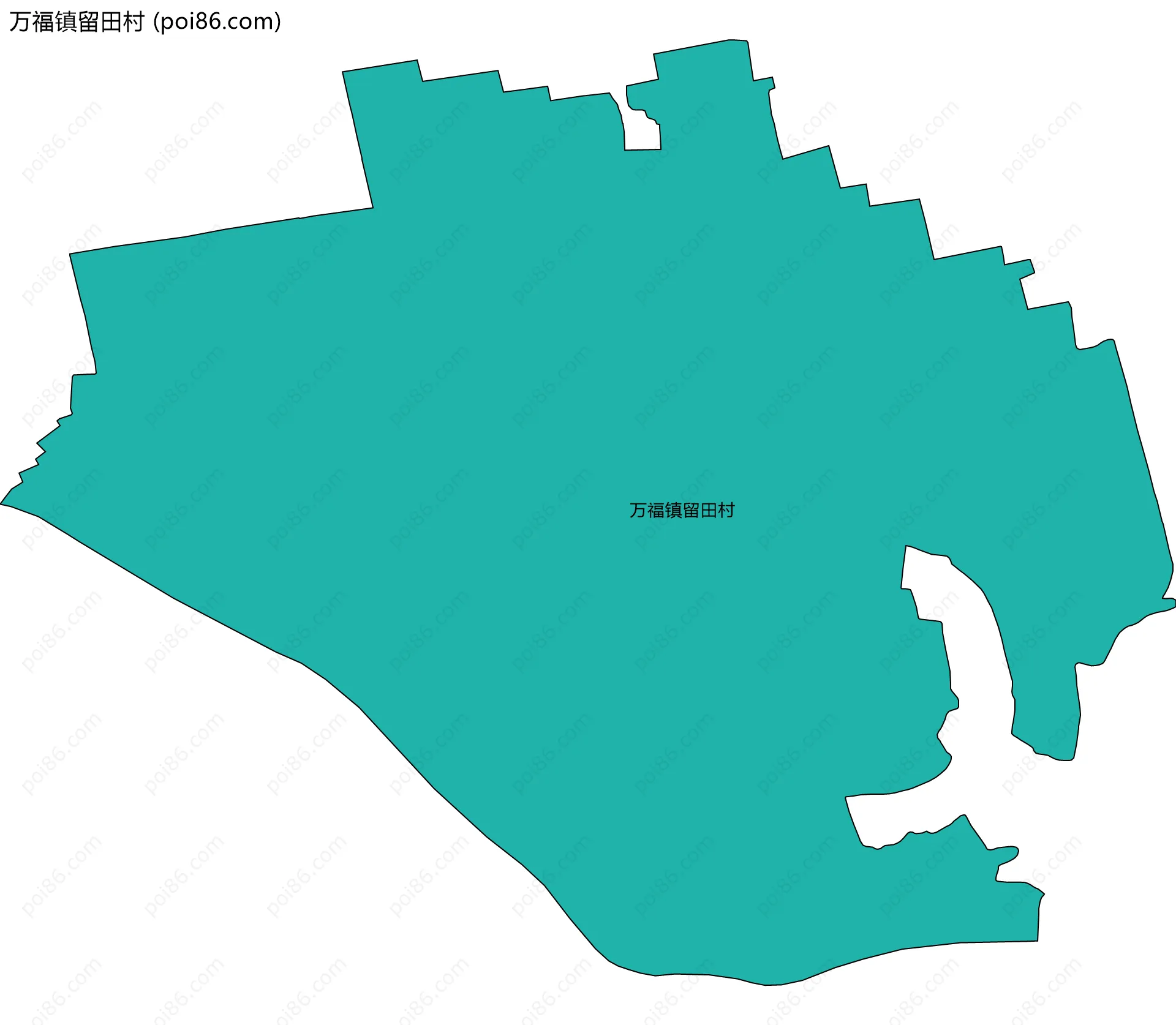 万福镇留田村边界地图