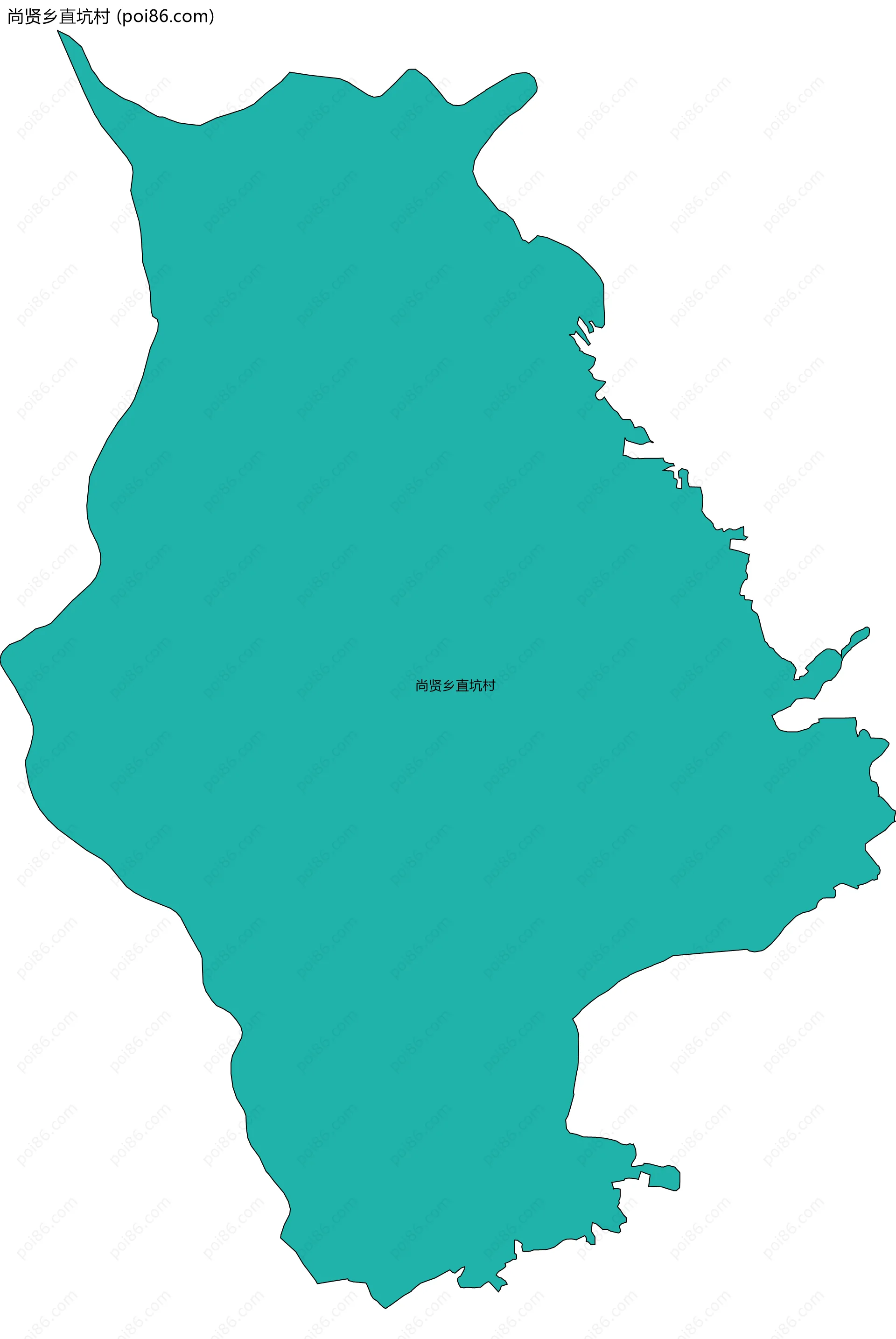 尚贤乡直坑村边界地图