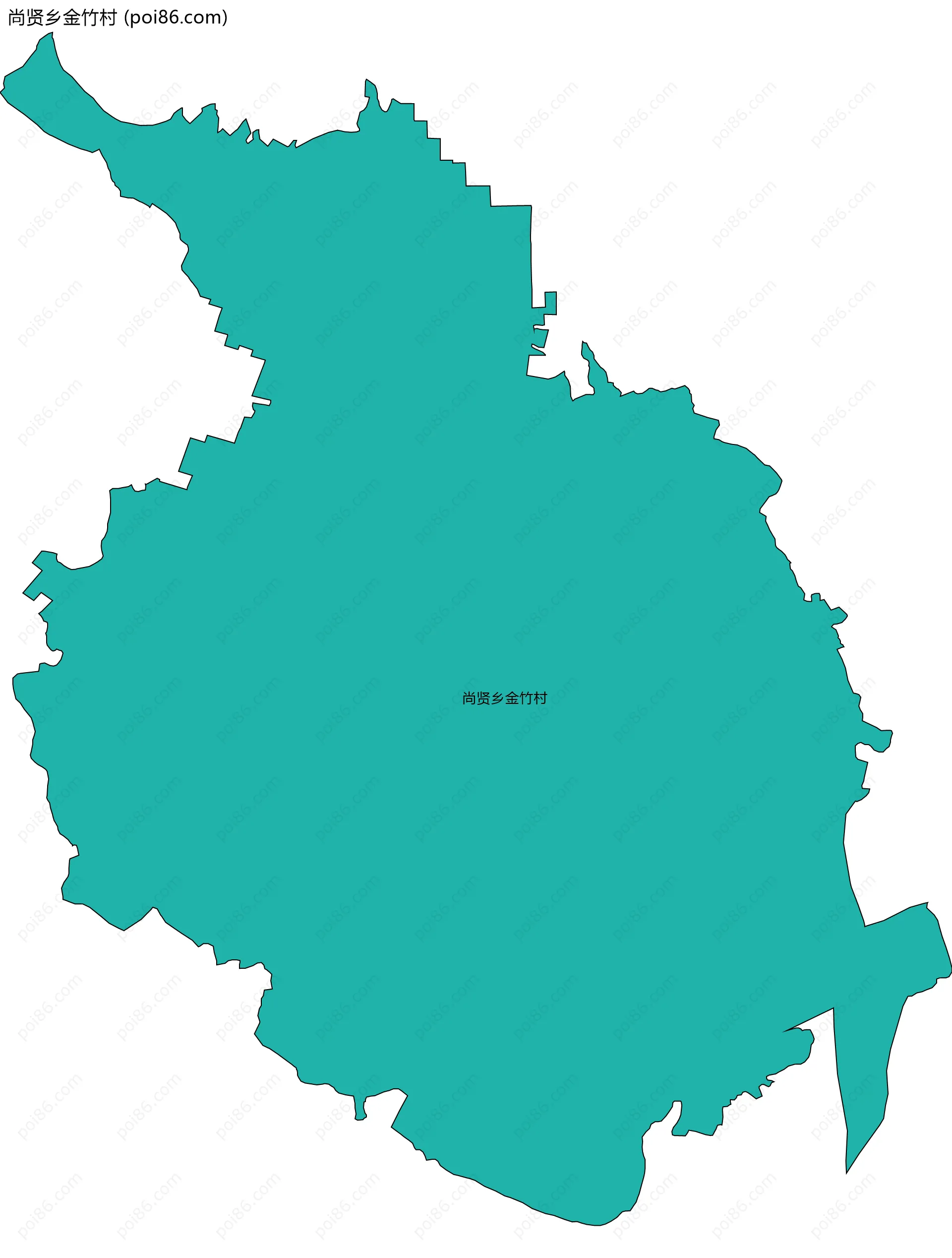 尚贤乡金竹村边界地图