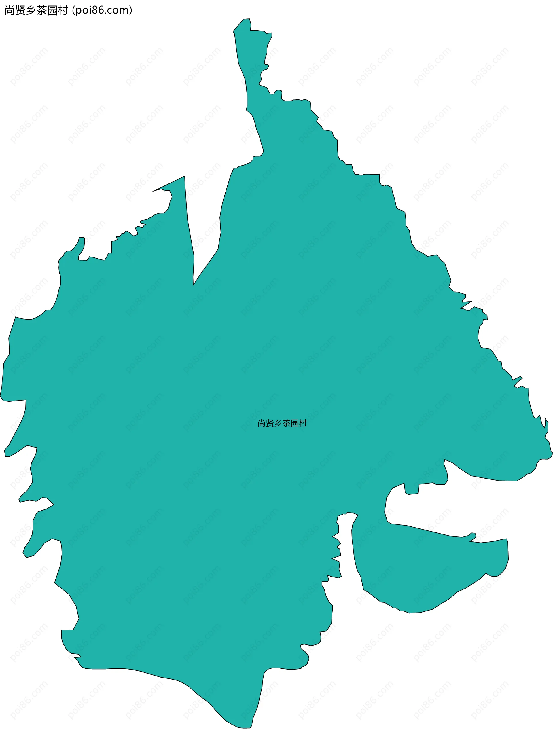 尚贤乡茶园村边界地图