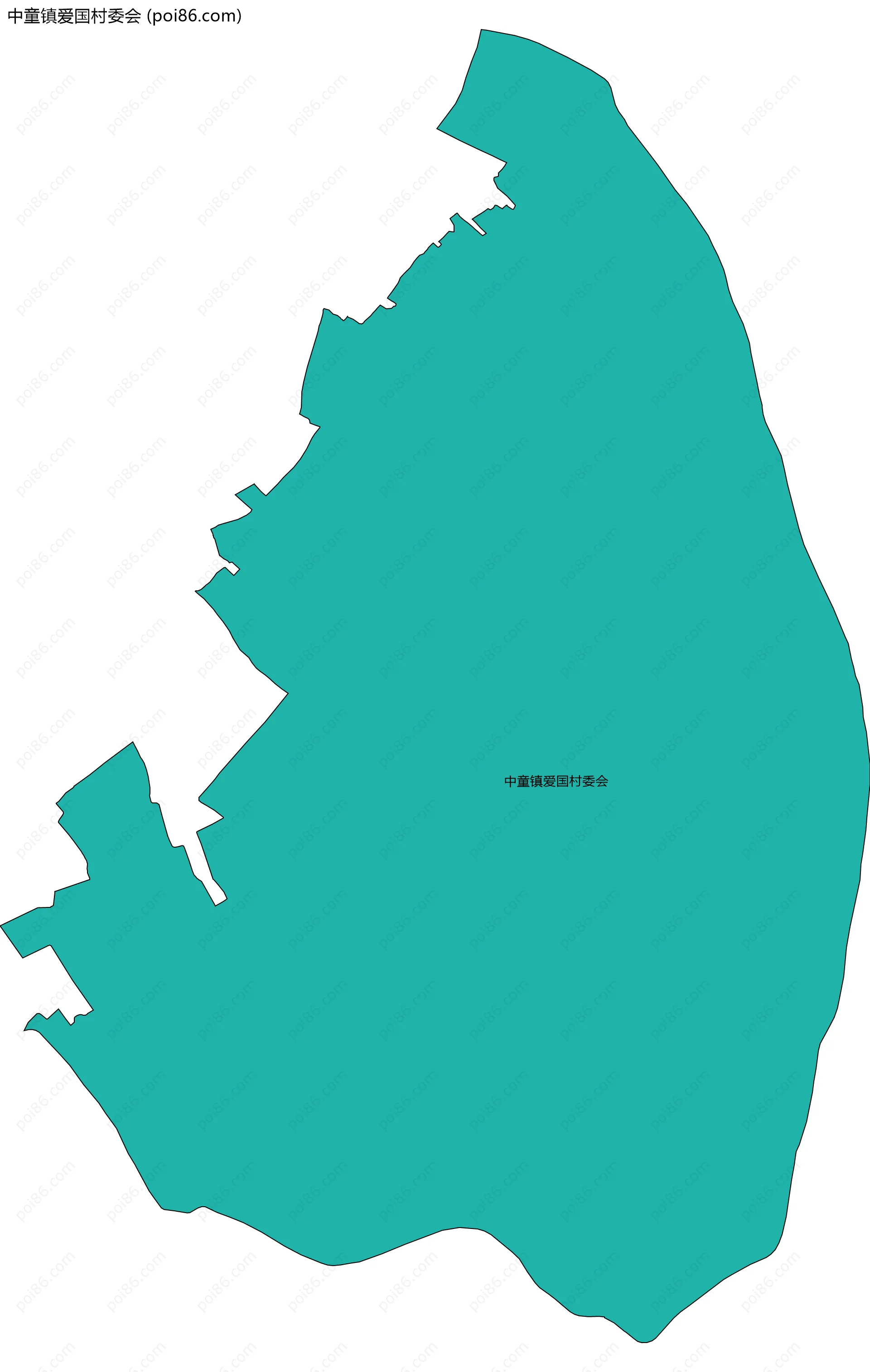 中童镇爱国村委会边界地图