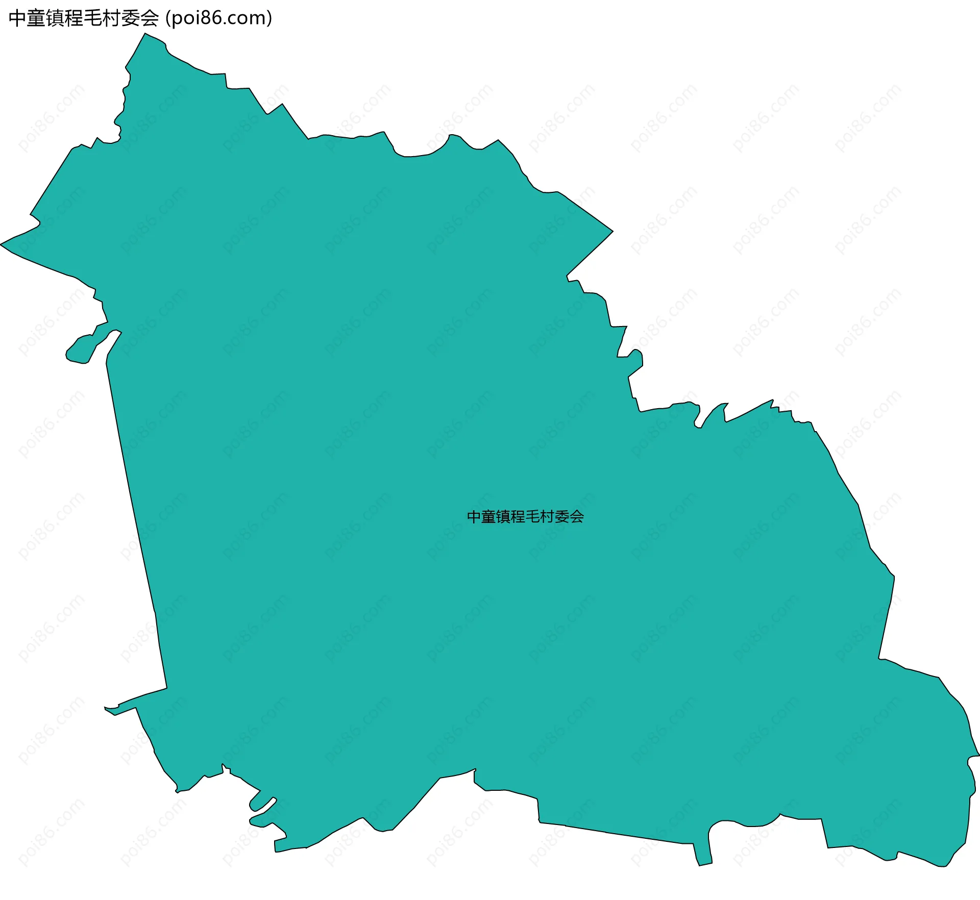 中童镇程毛村委会边界地图