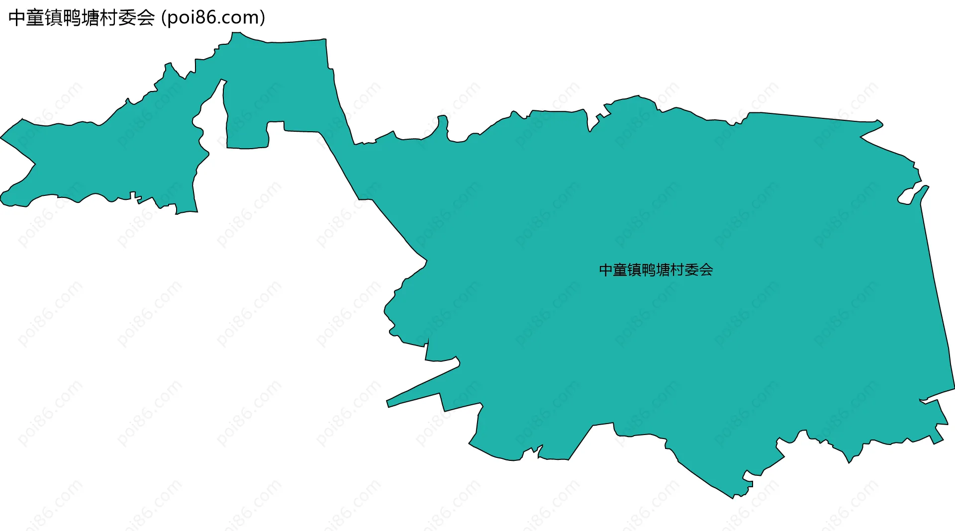 中童镇鸭塘村委会边界地图