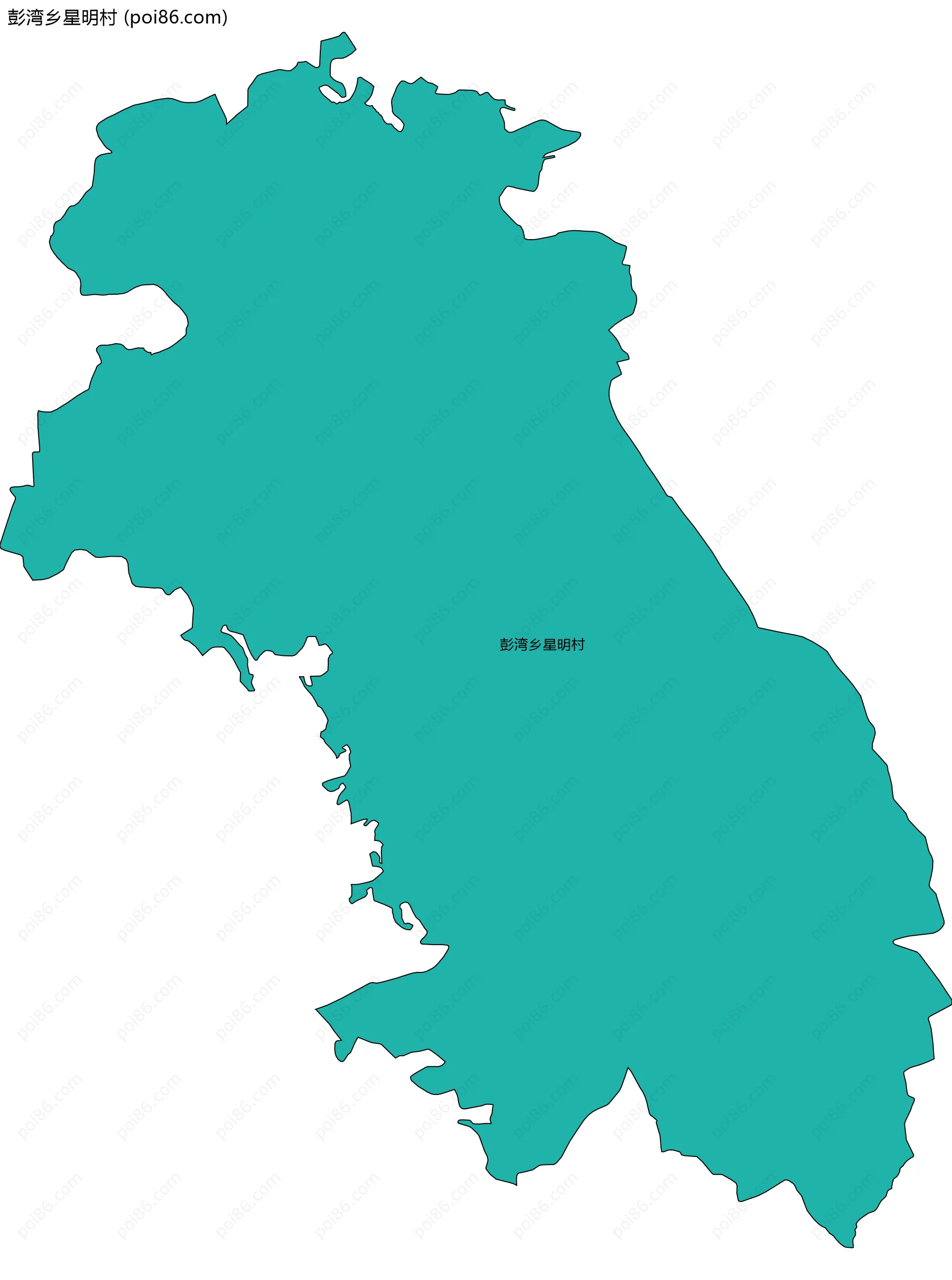 彭湾乡星明村边界地图