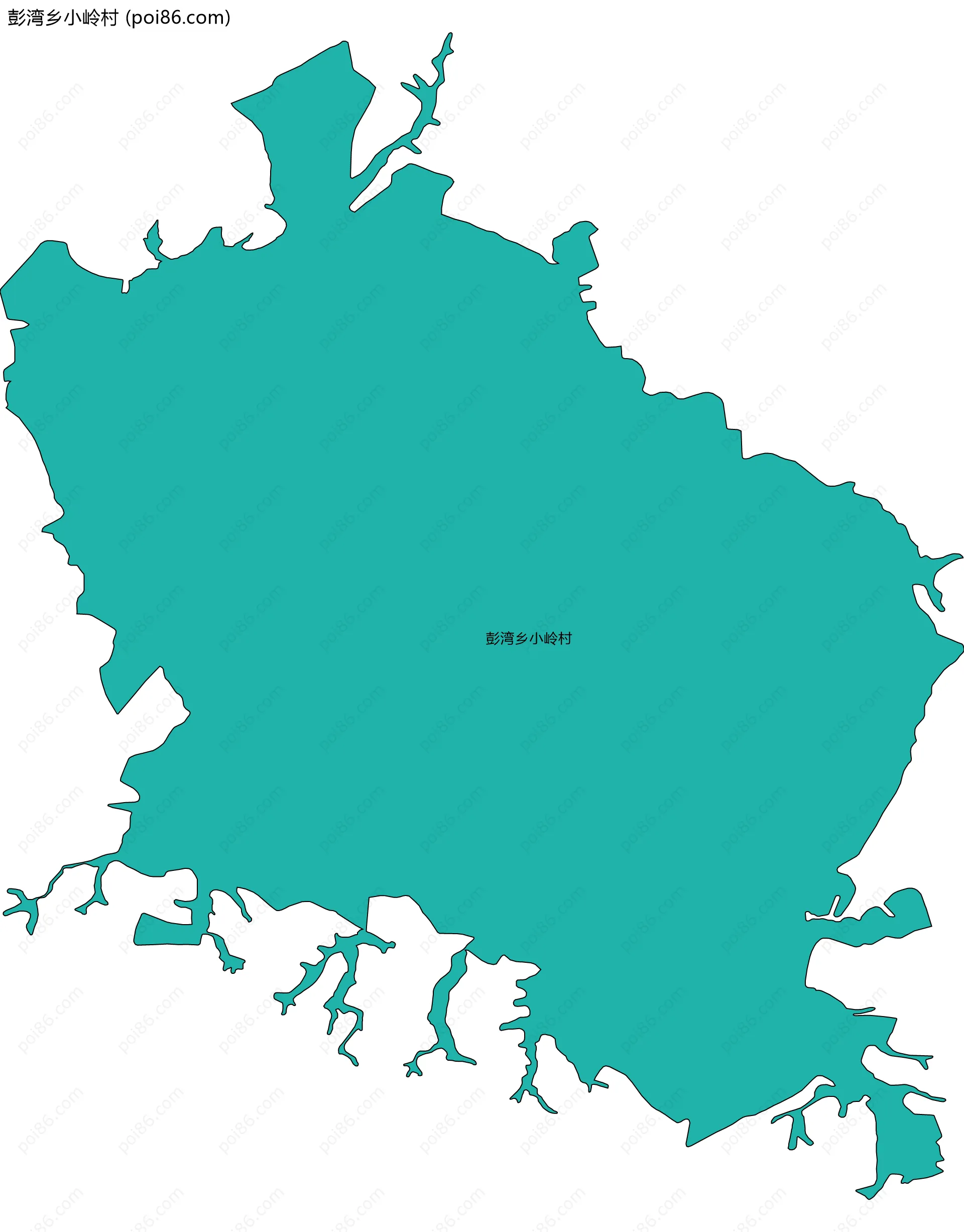 彭湾乡小岭村边界地图