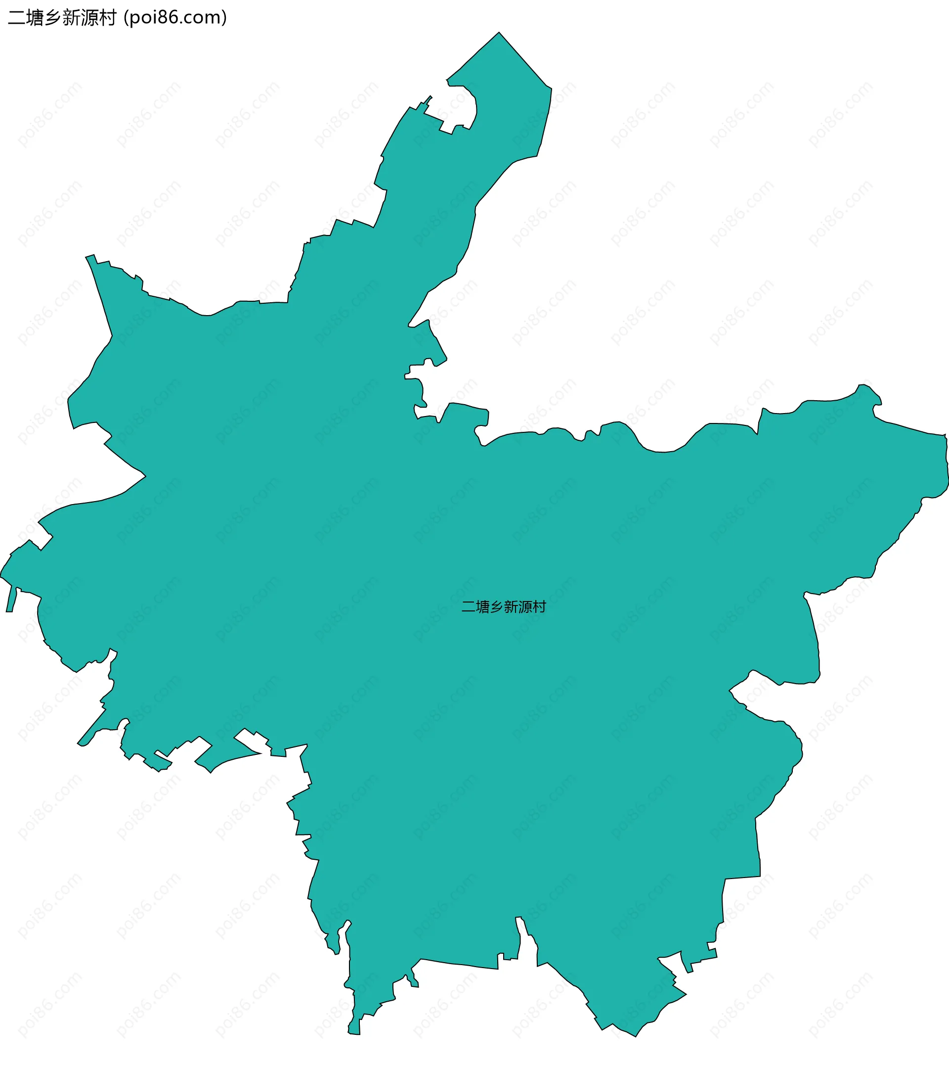二塘乡新源村边界地图