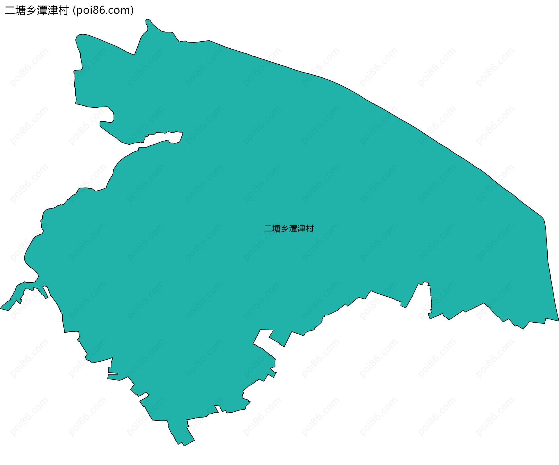 二塘乡潭津村边界地图