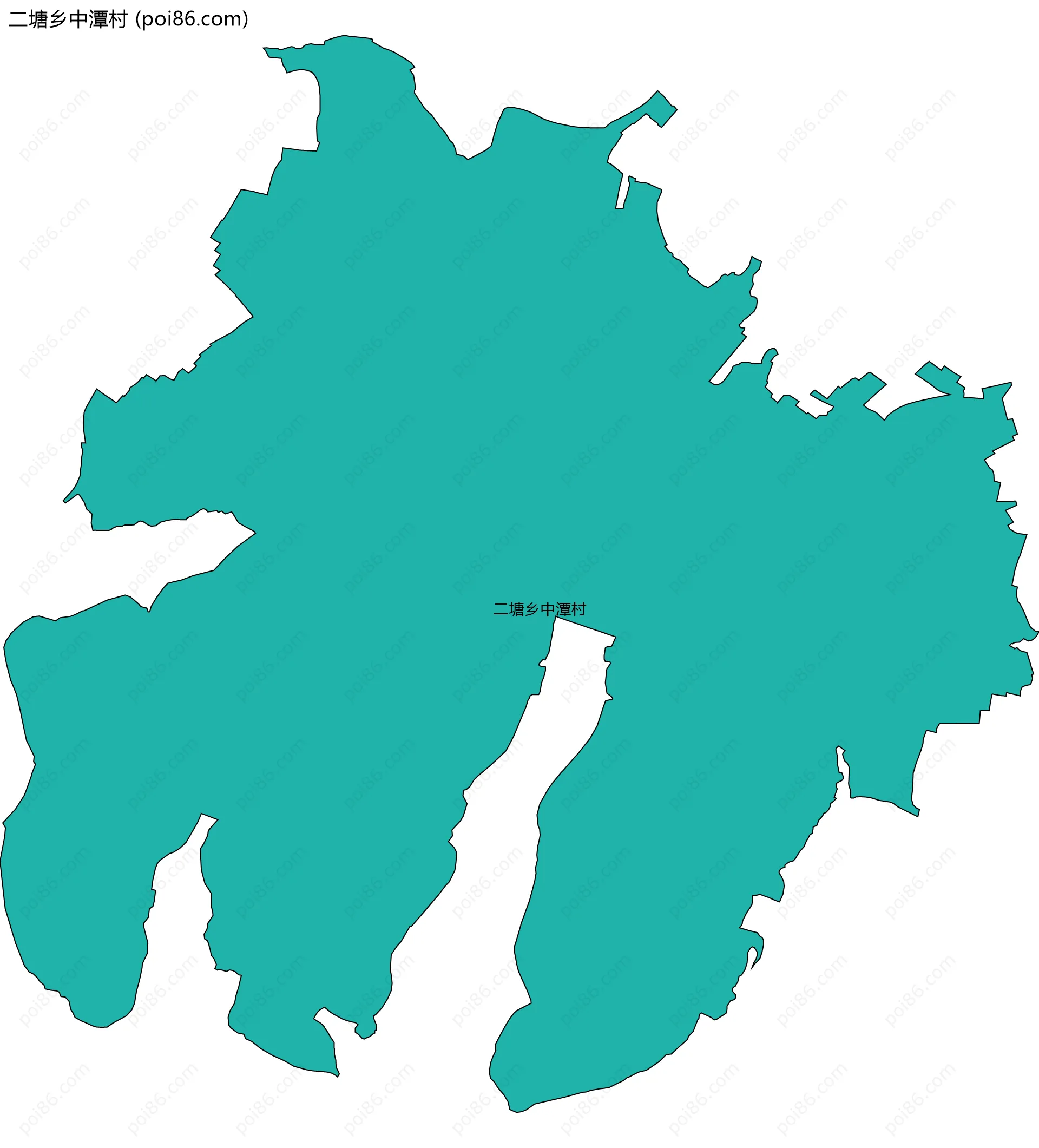 二塘乡中潭村边界地图