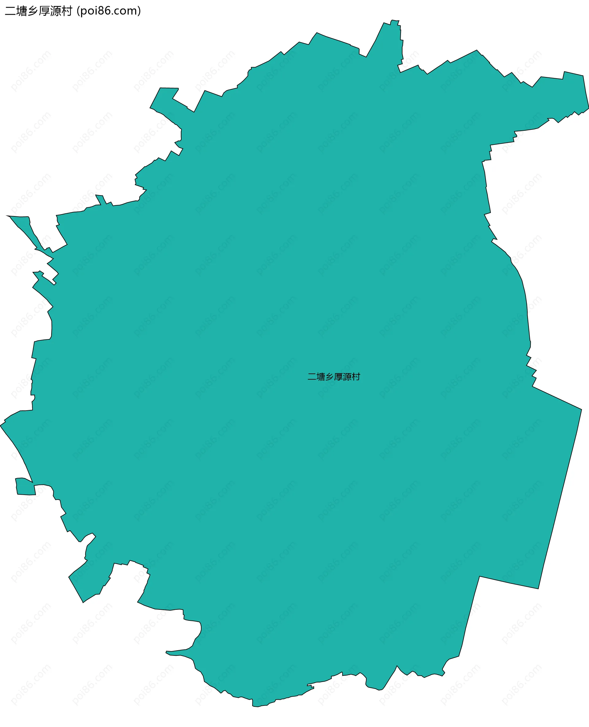 二塘乡厚源村边界地图