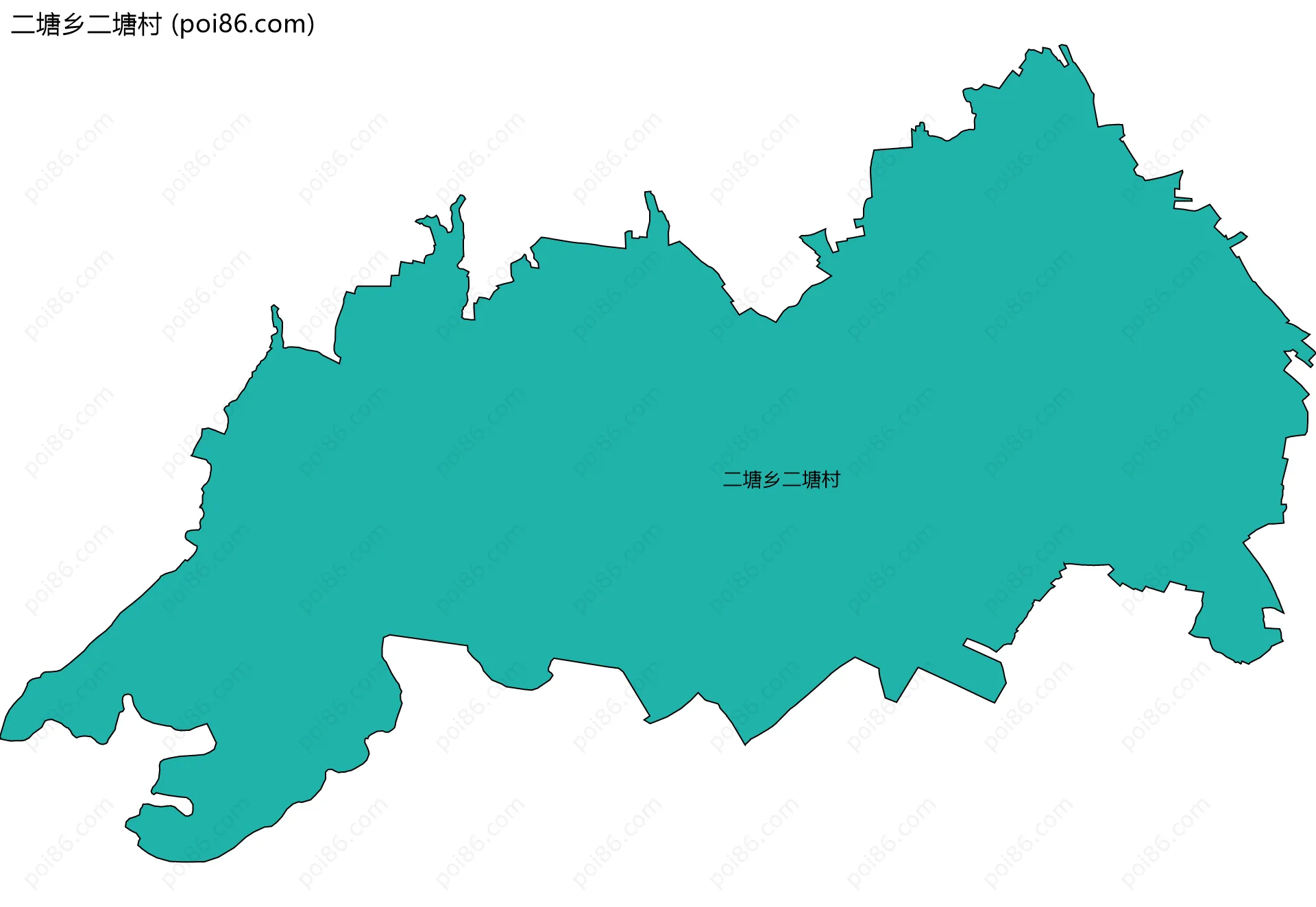 二塘乡二塘村边界地图