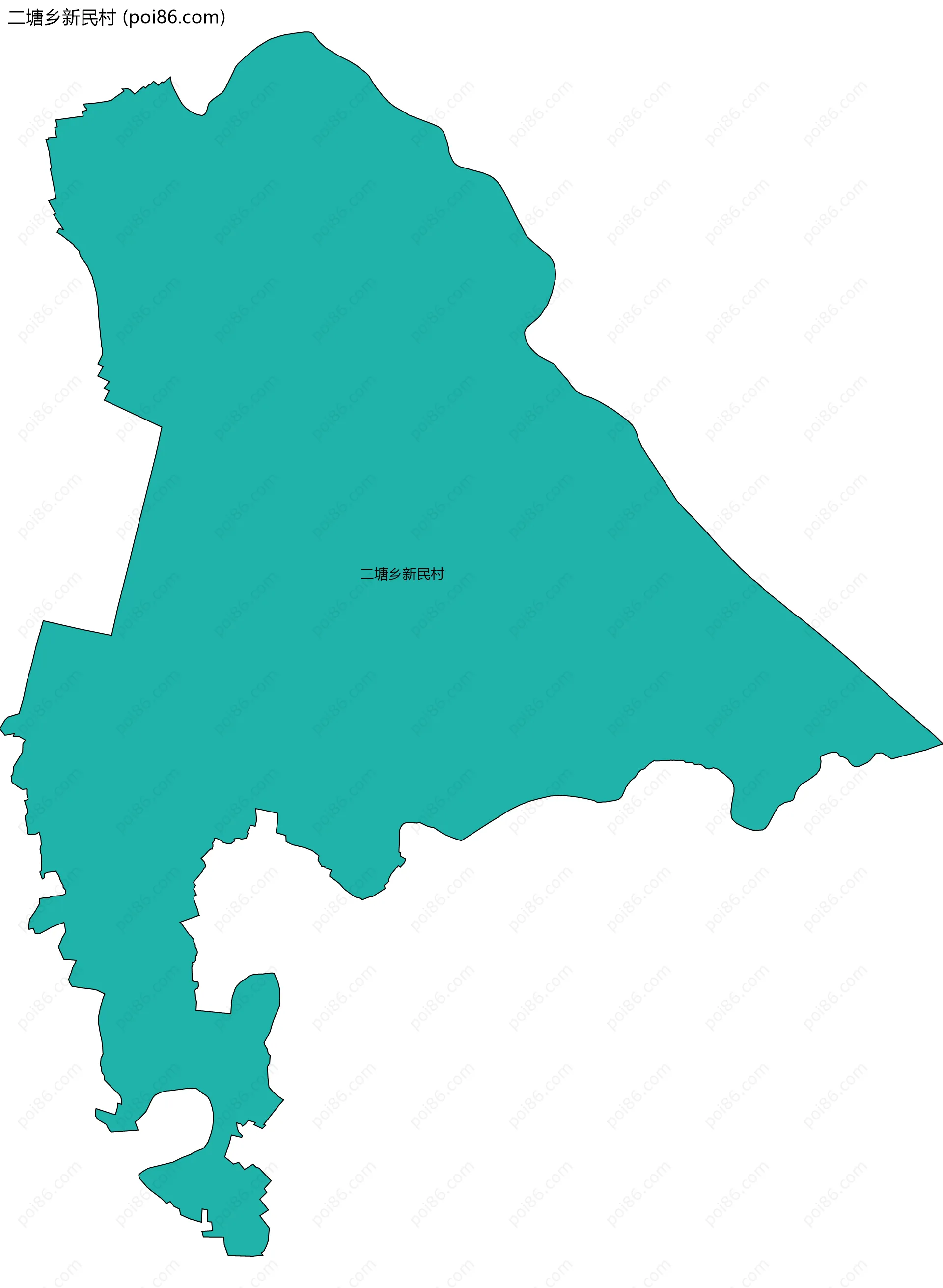 二塘乡新民村边界地图