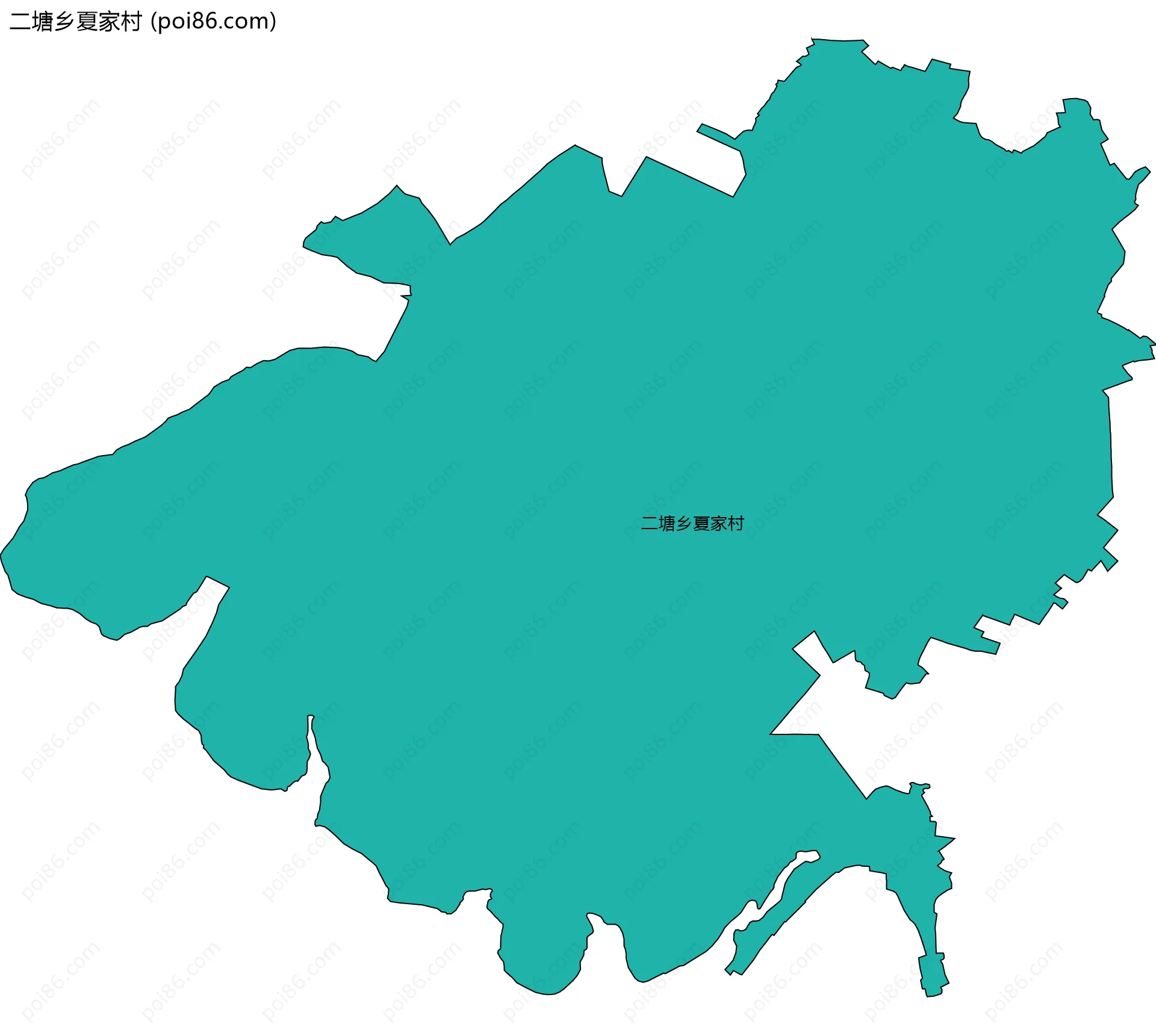 二塘乡夏家村边界地图