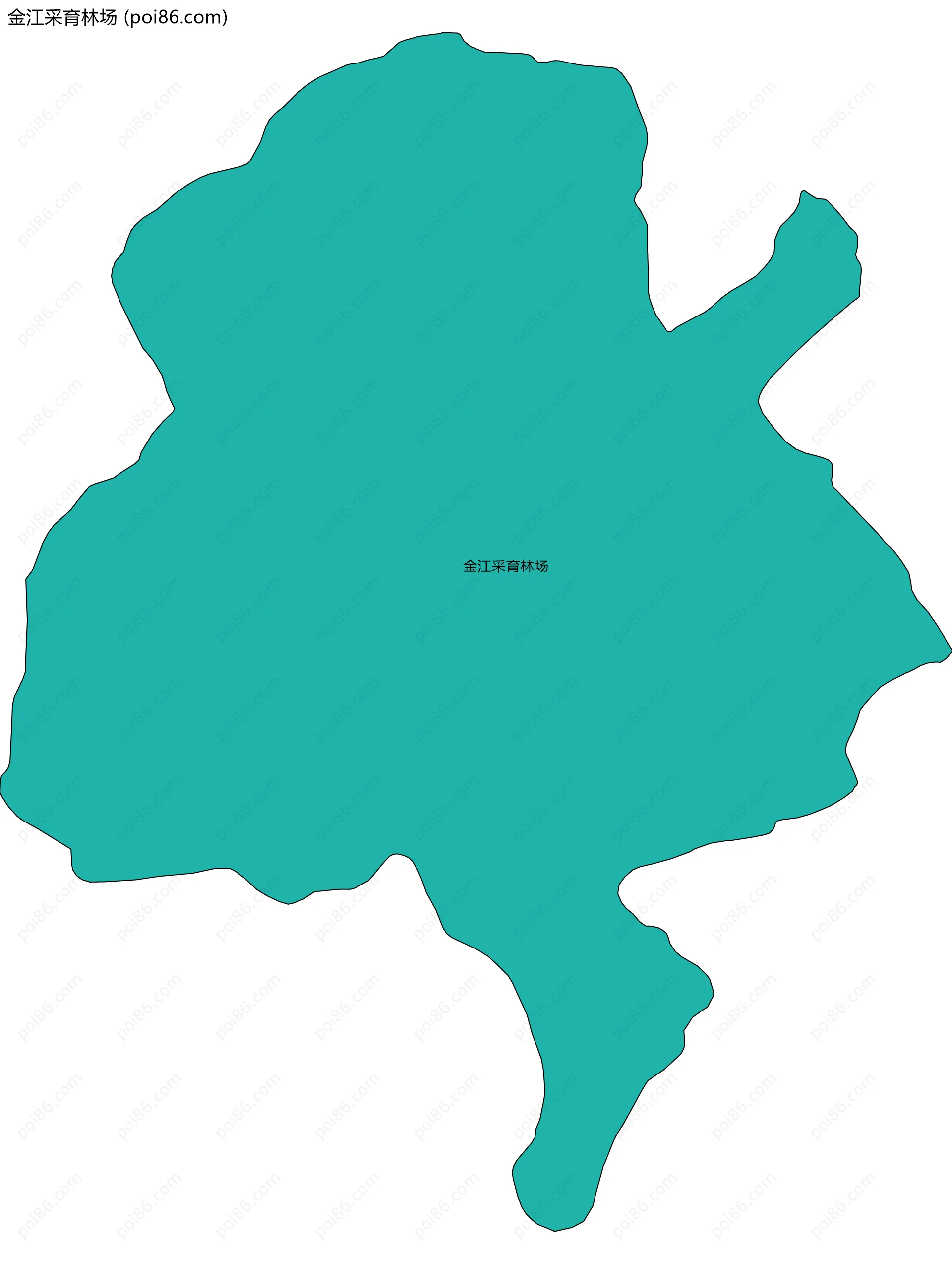 金江采育林场边界地图(五级行政区划)