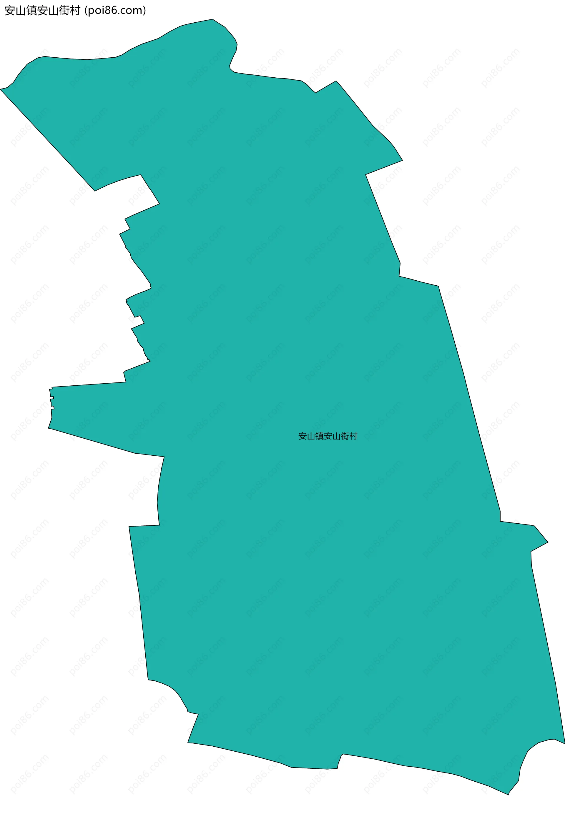 安山镇安山街村边界地图