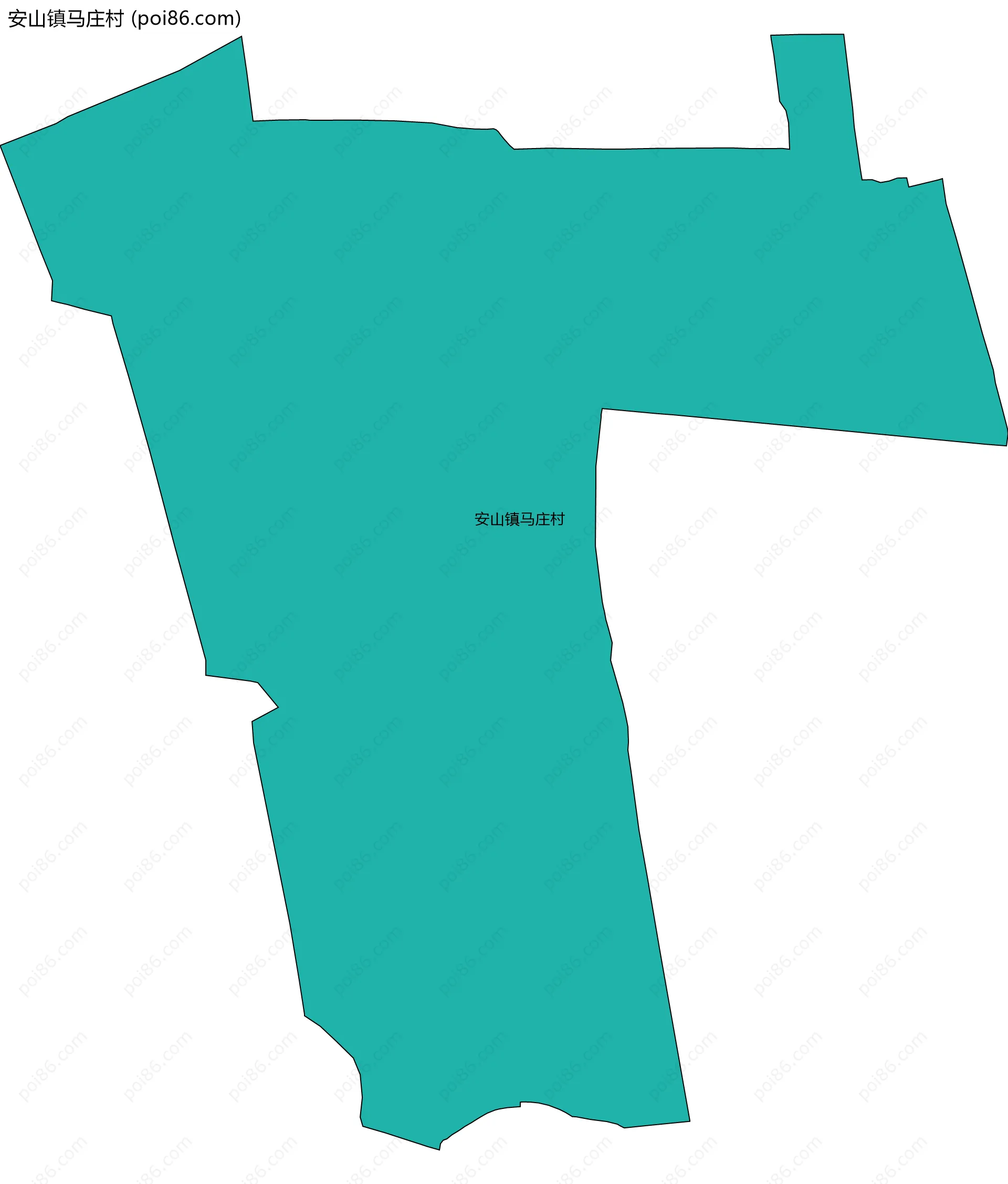 安山镇马庄村边界地图