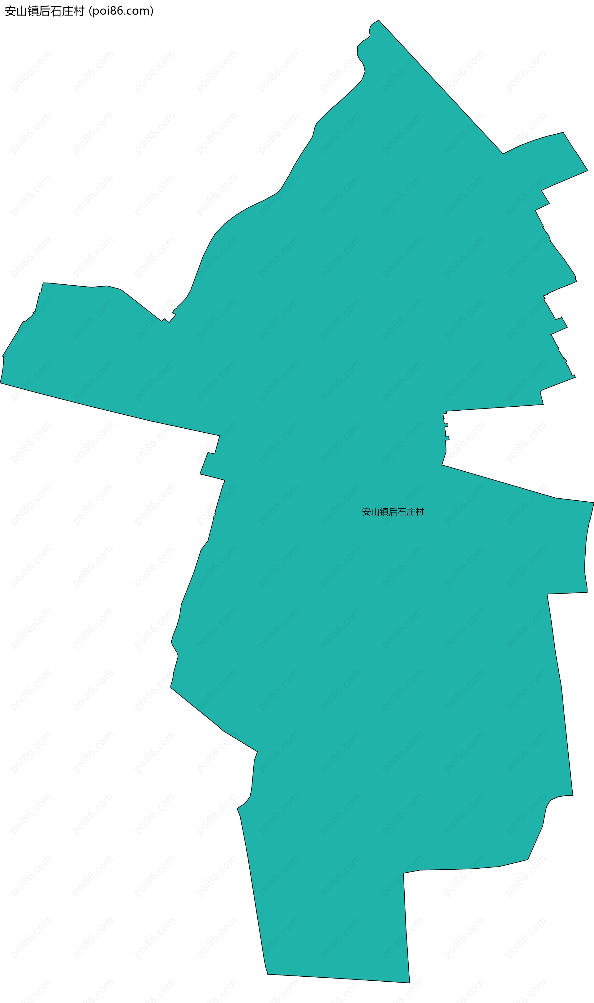 安山镇后石庄村边界地图