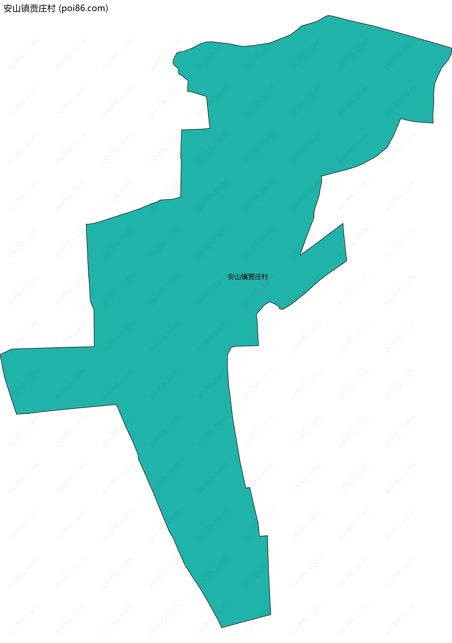 安山镇贾庄村边界地图