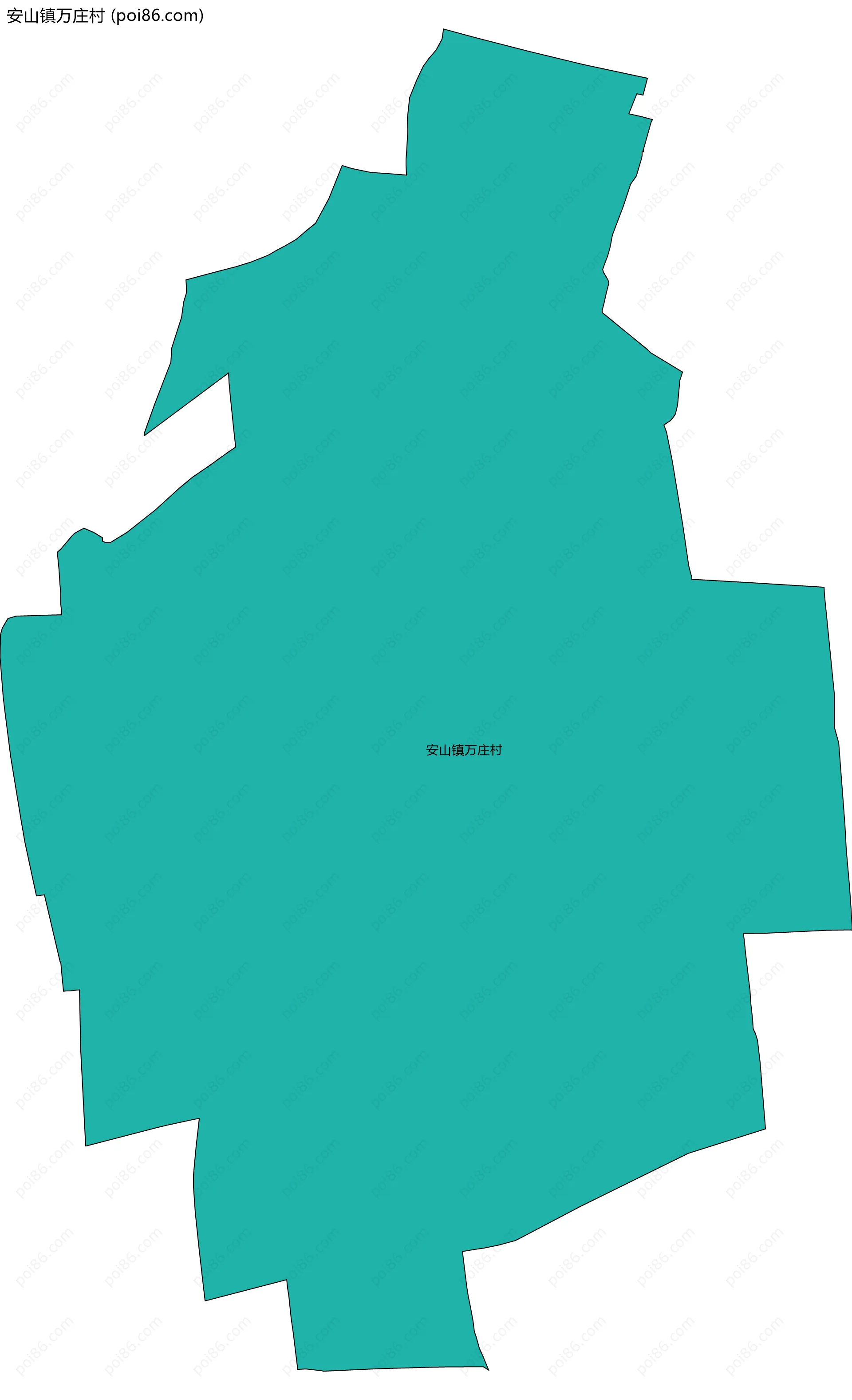 安山镇万庄村边界地图