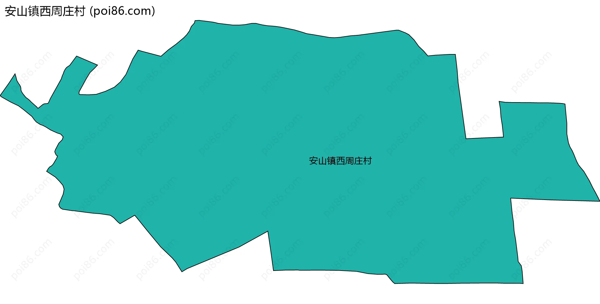 安山镇西周庄村边界地图