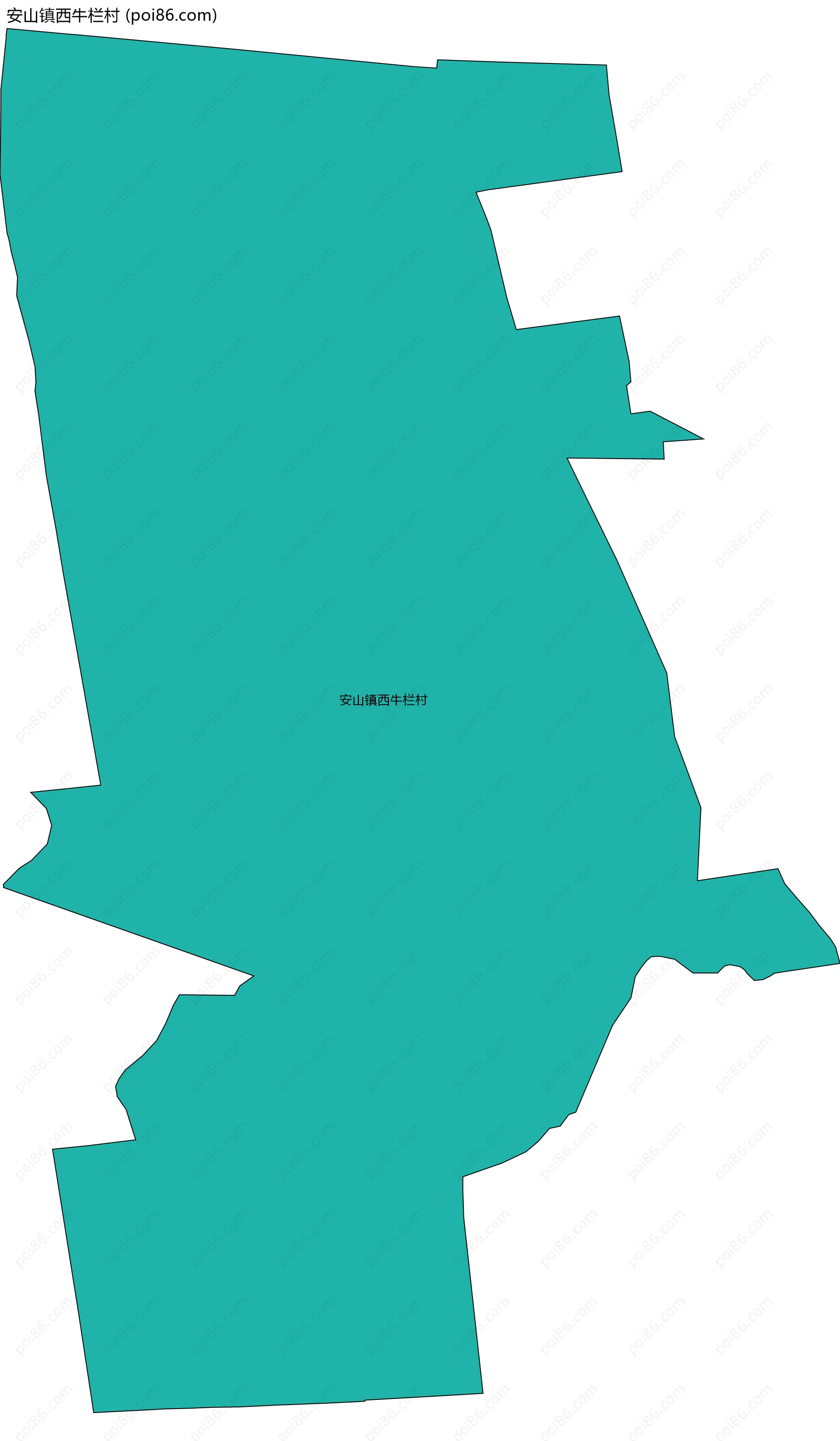 安山镇西牛栏村边界地图