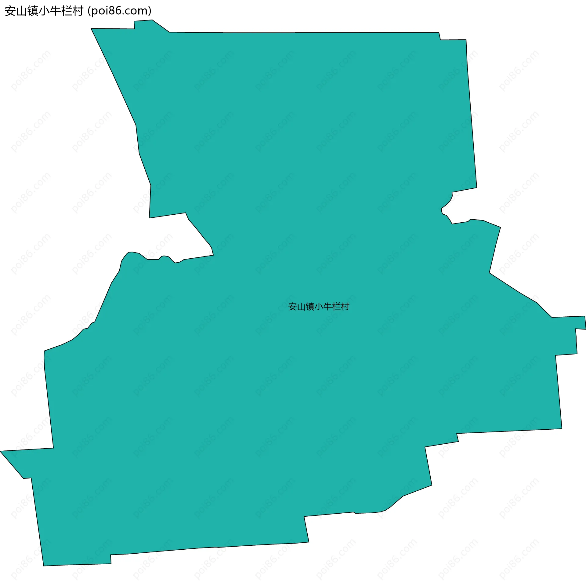 安山镇小牛栏村边界地图