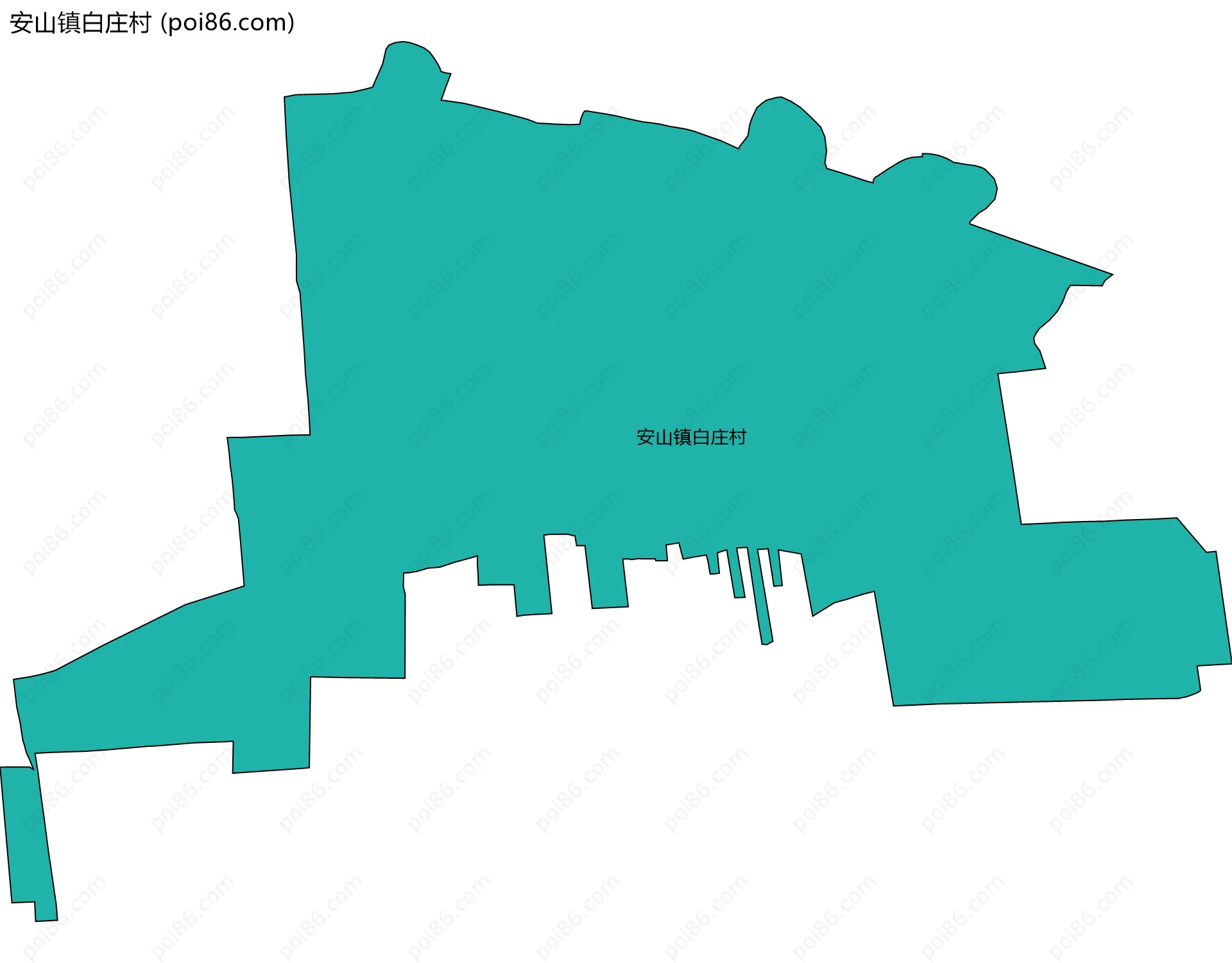 安山镇白庄村边界地图