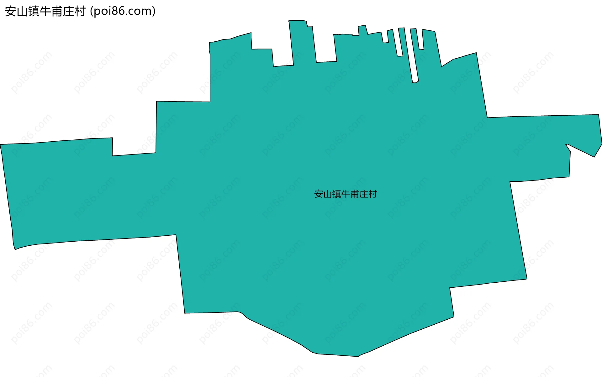 安山镇牛甫庄村边界地图