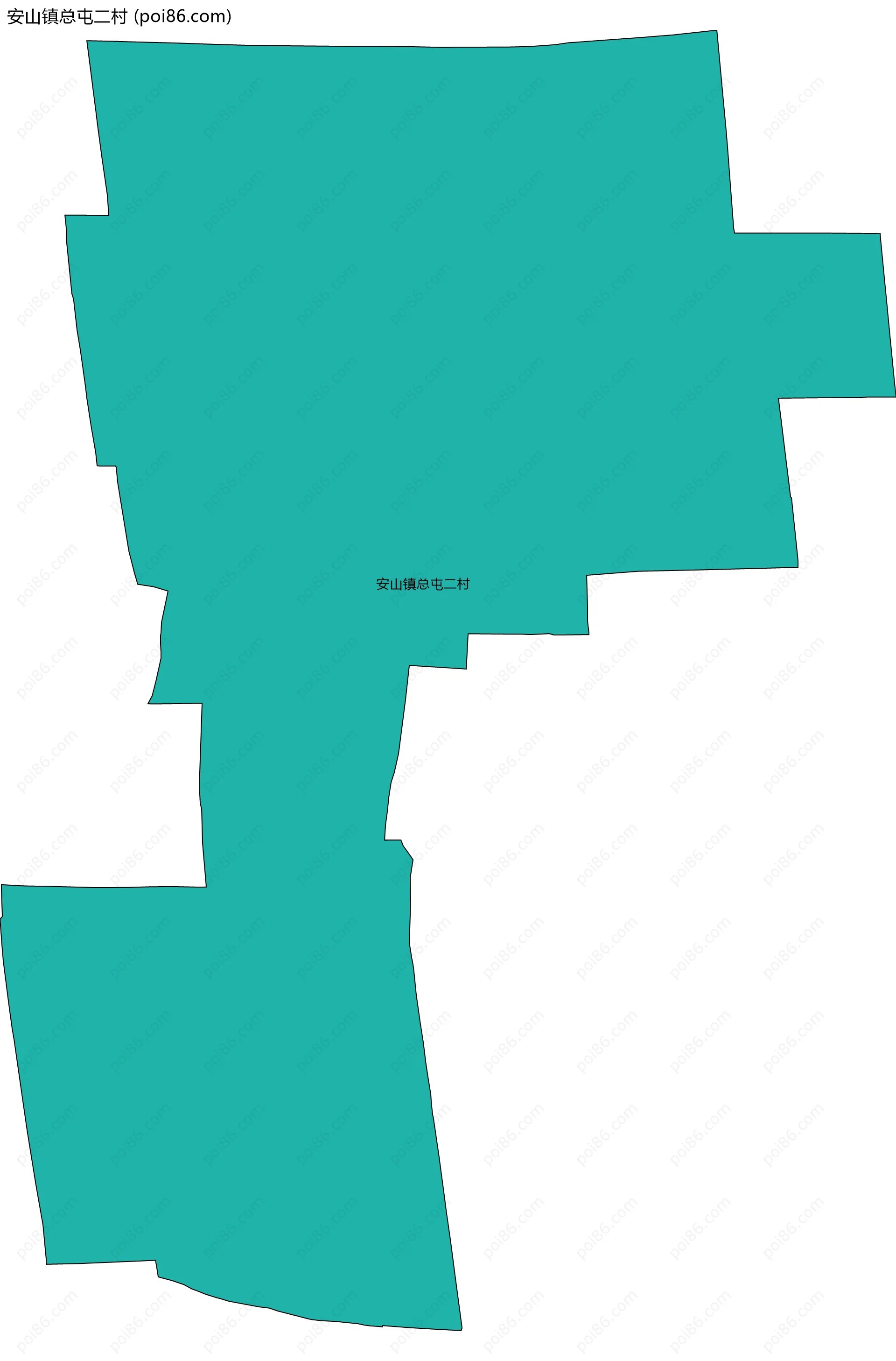 安山镇总屯二村边界地图