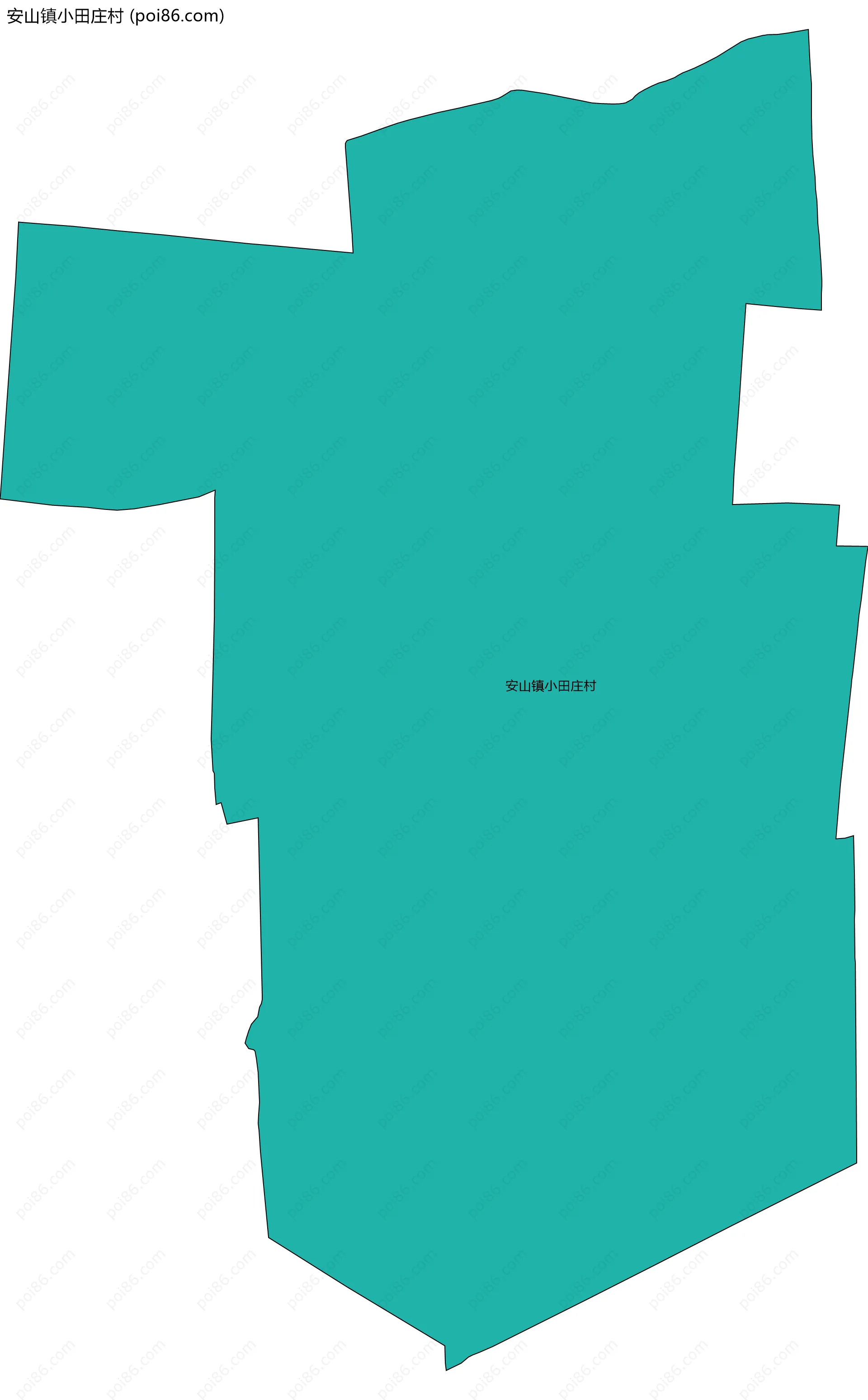 安山镇小田庄村边界地图