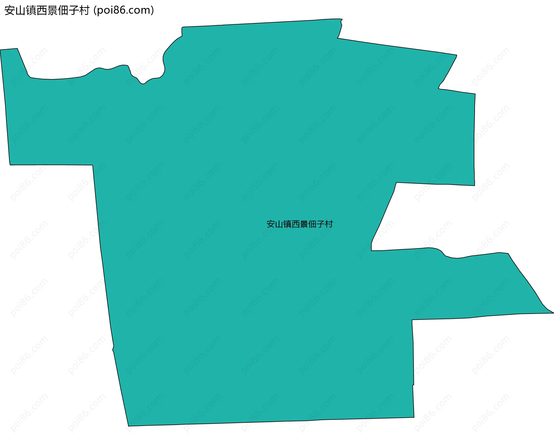 安山镇西景佃子村边界地图