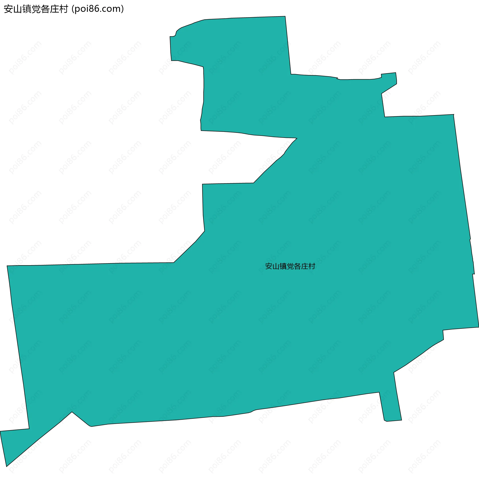 安山镇党各庄村边界地图