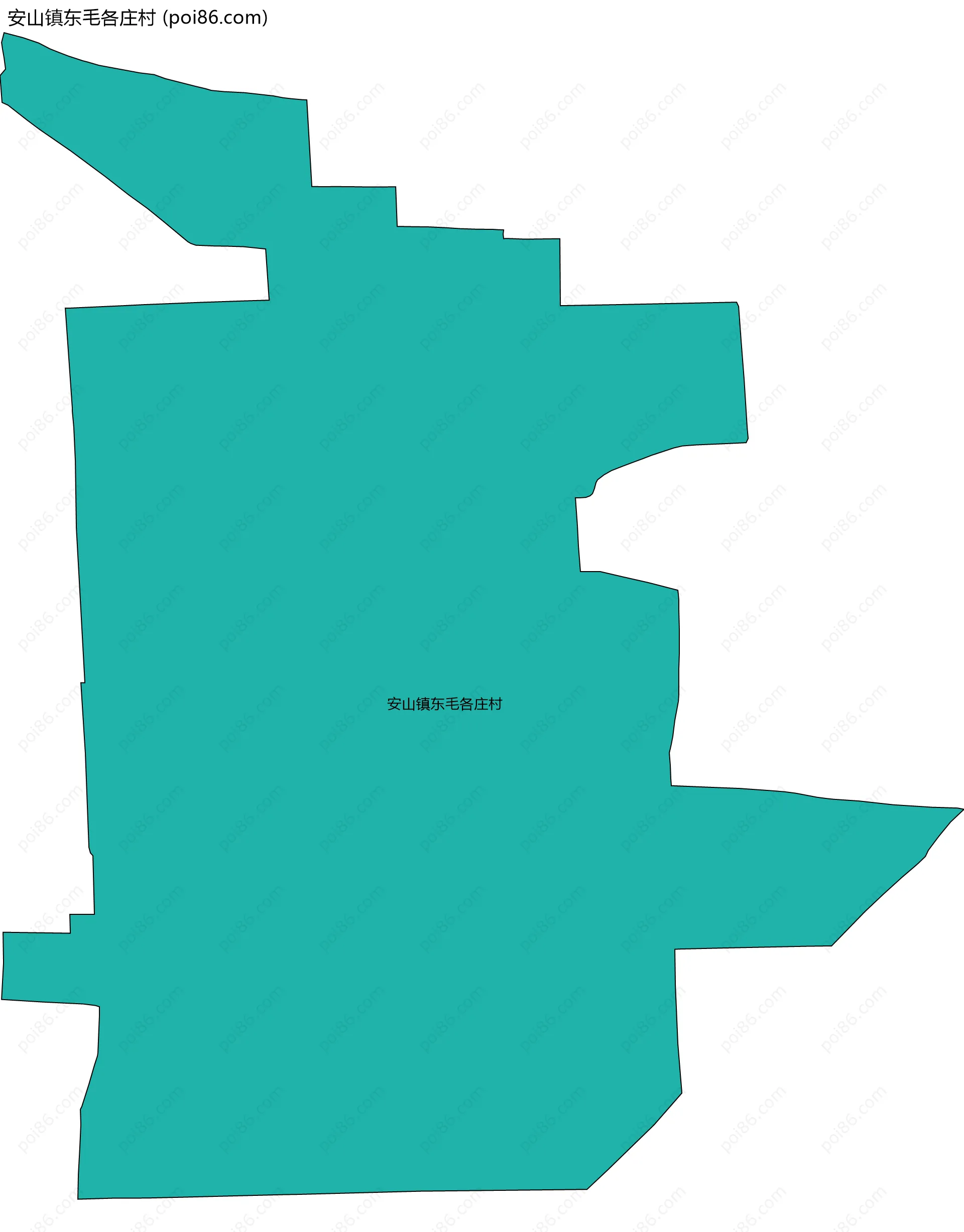 安山镇东毛各庄村边界地图