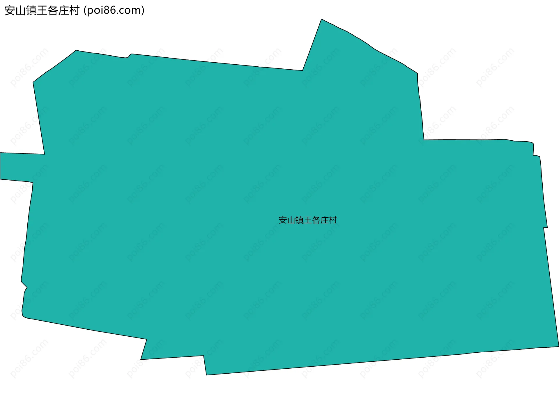 安山镇王各庄村边界地图