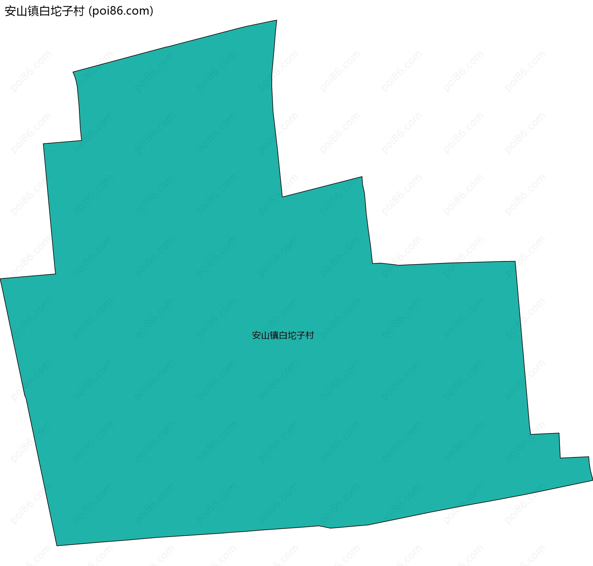 安山镇白坨子村边界地图
