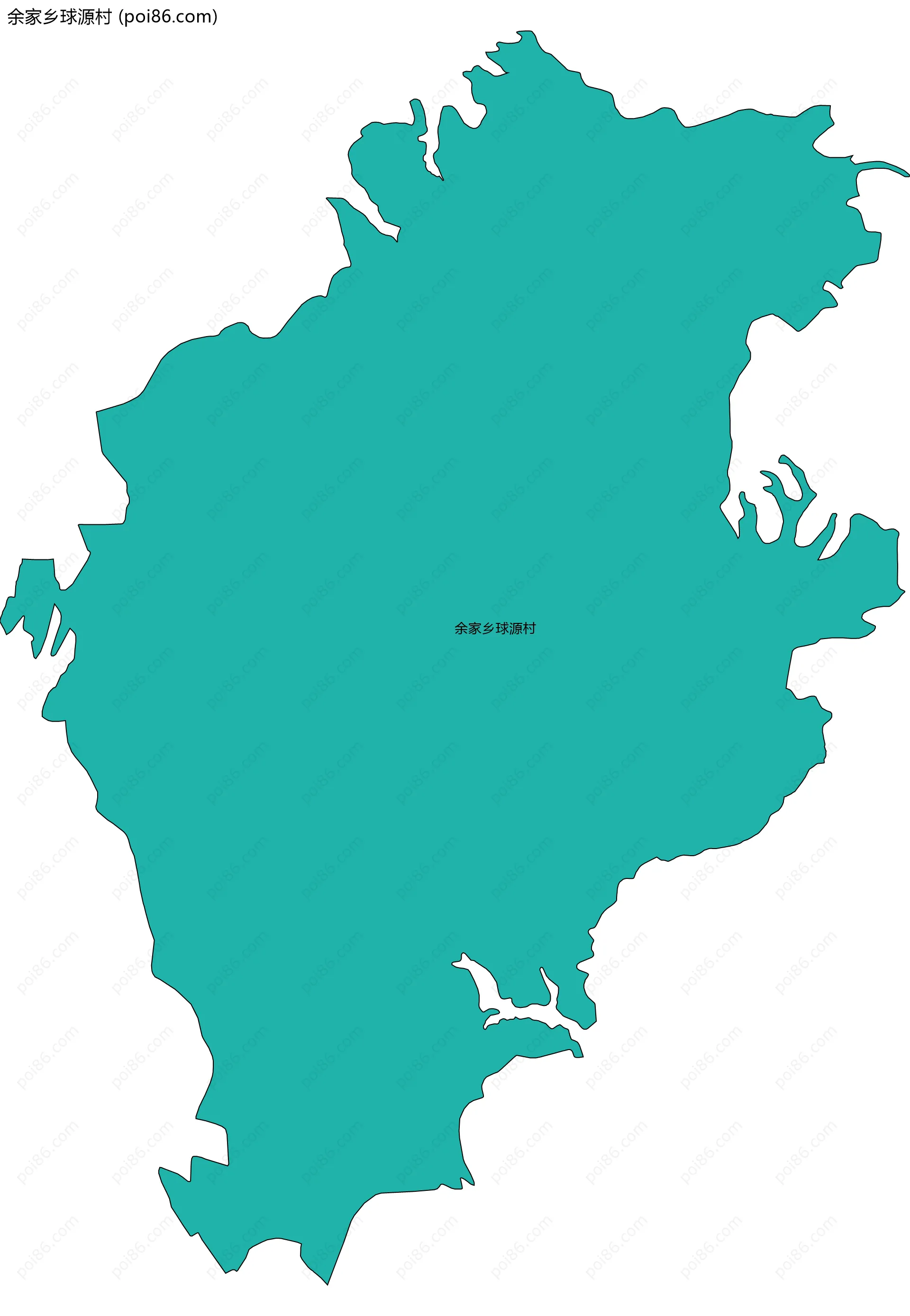 余家乡球源村边界地图