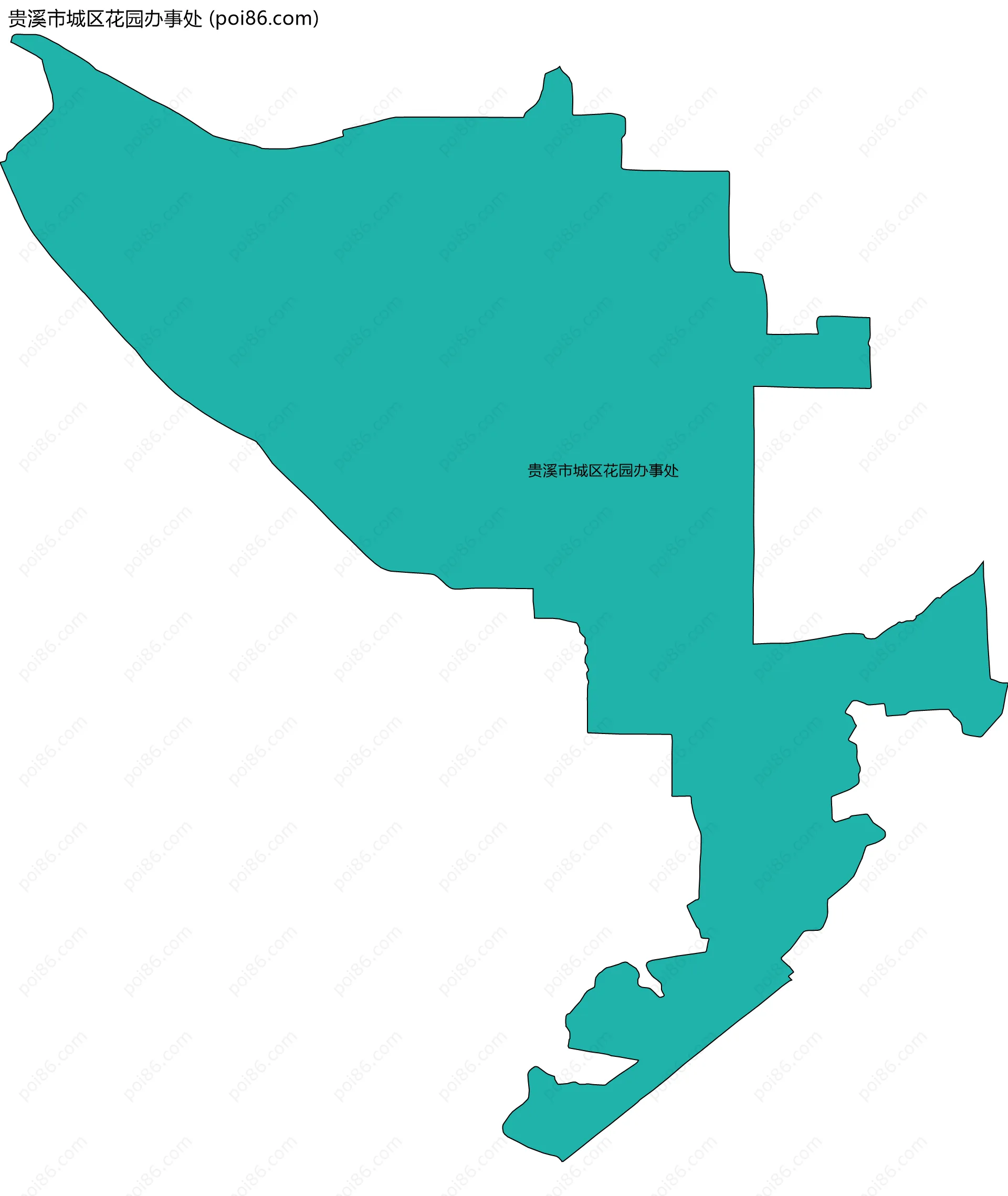 贵溪市城区花园办事处边界地图