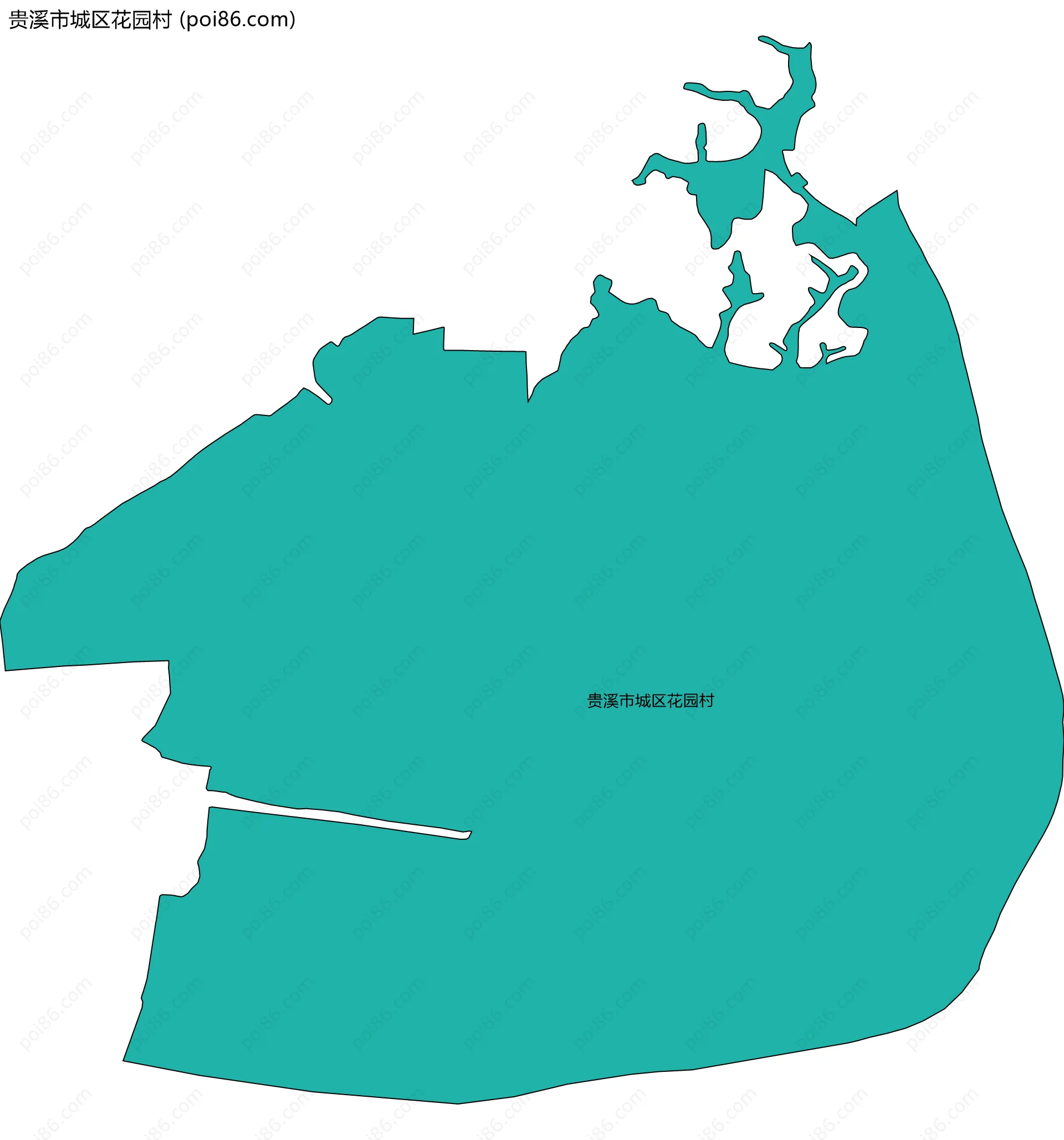 贵溪市城区花园村边界地图