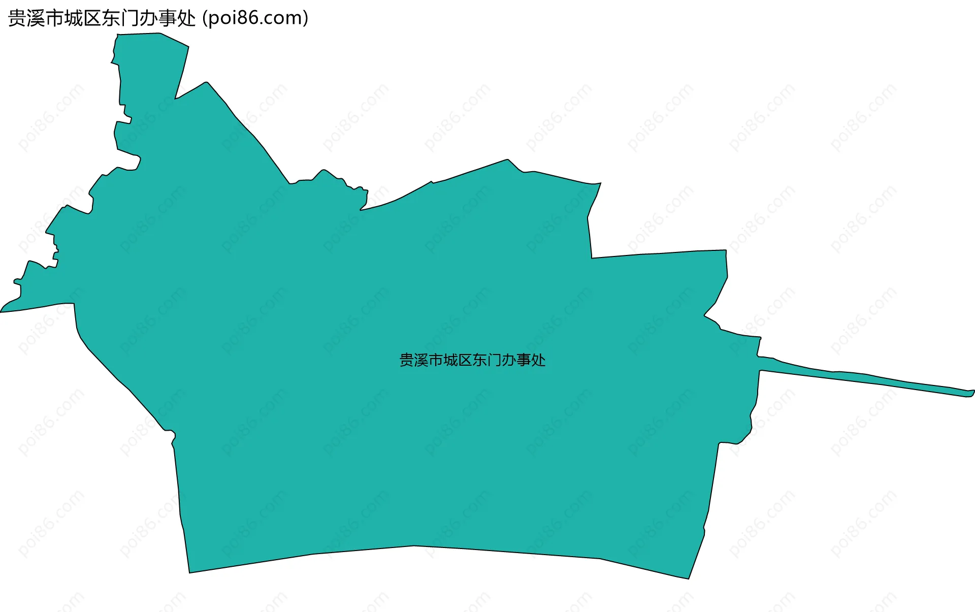 贵溪市城区东门办事处边界地图