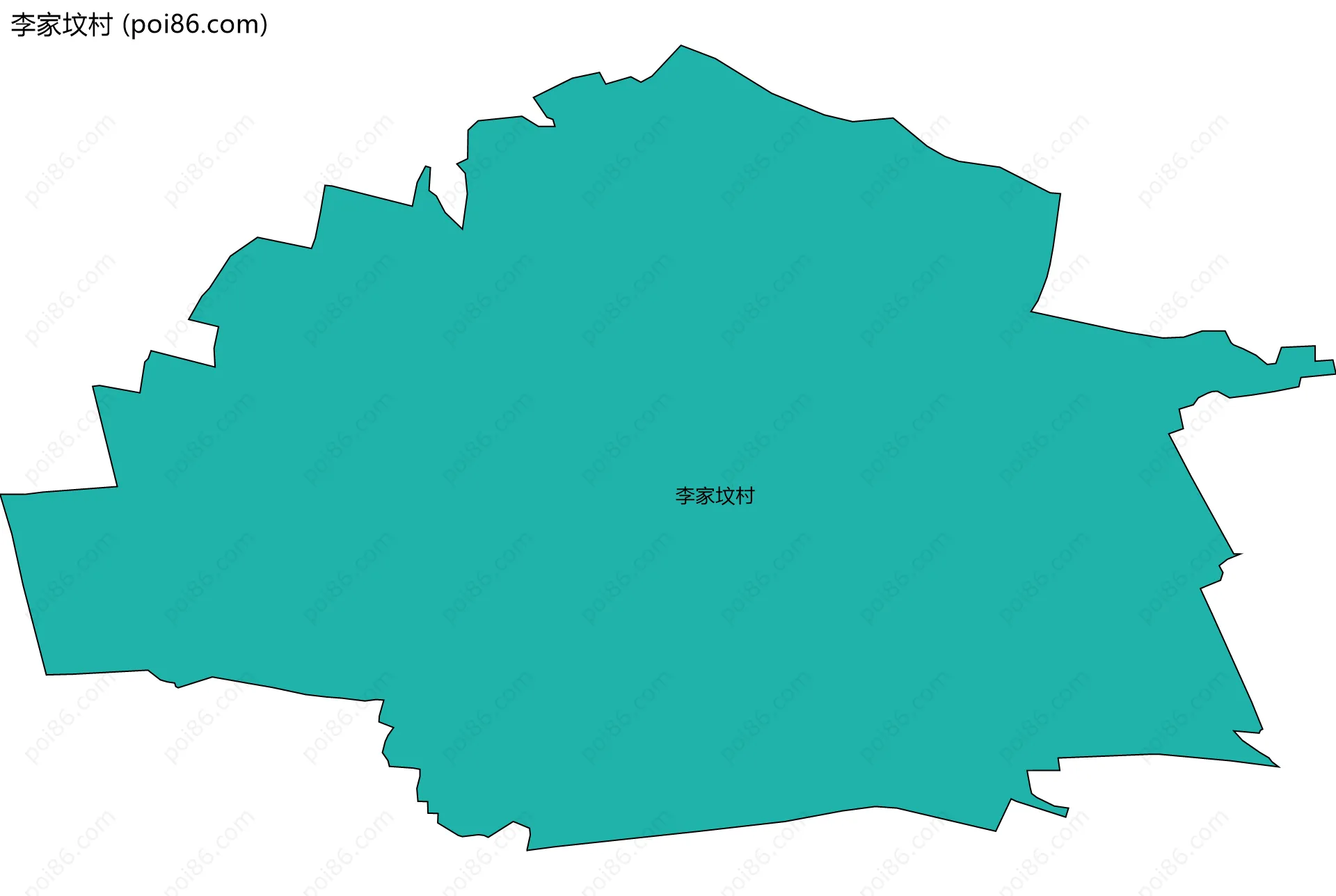 李家坟村边界地图