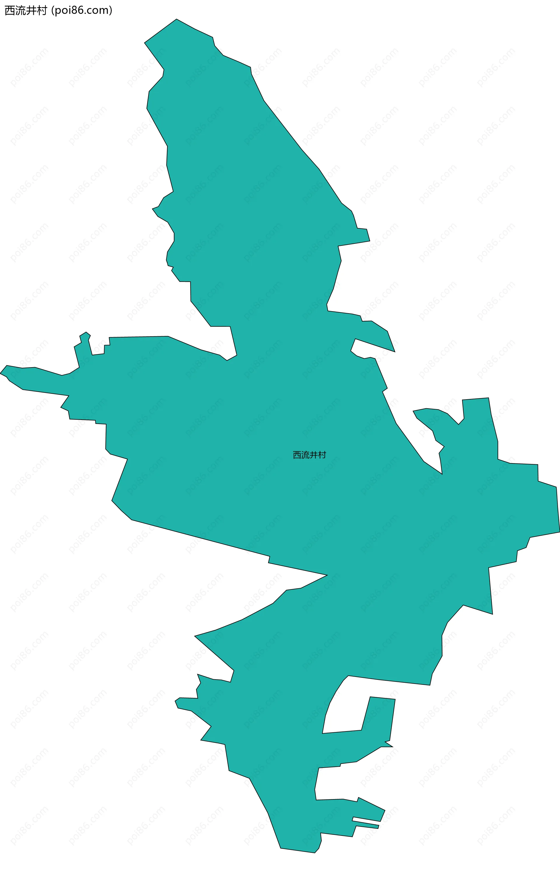 西流井村边界地图