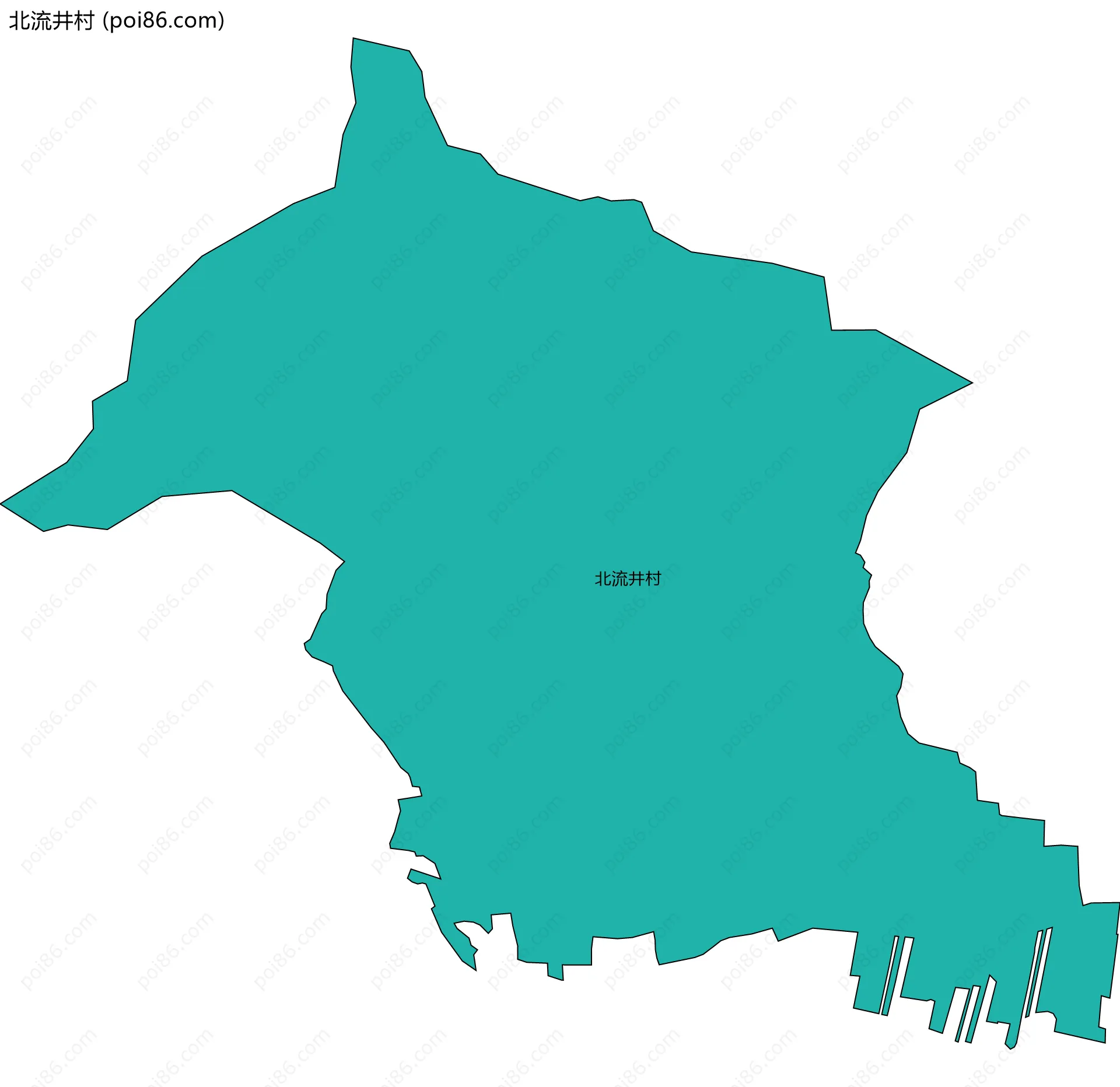北流井村边界地图