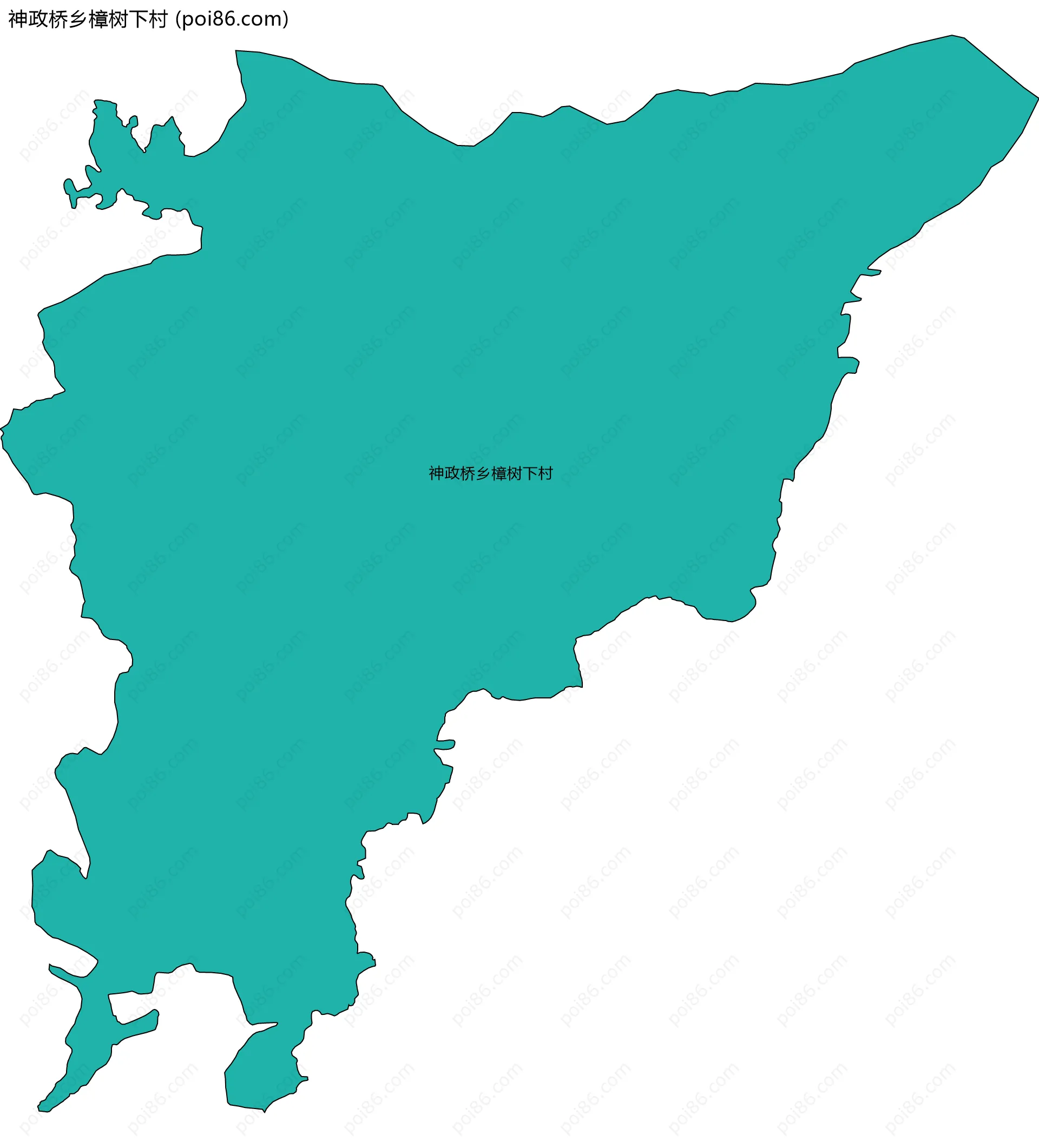 神政桥乡樟树下村边界地图