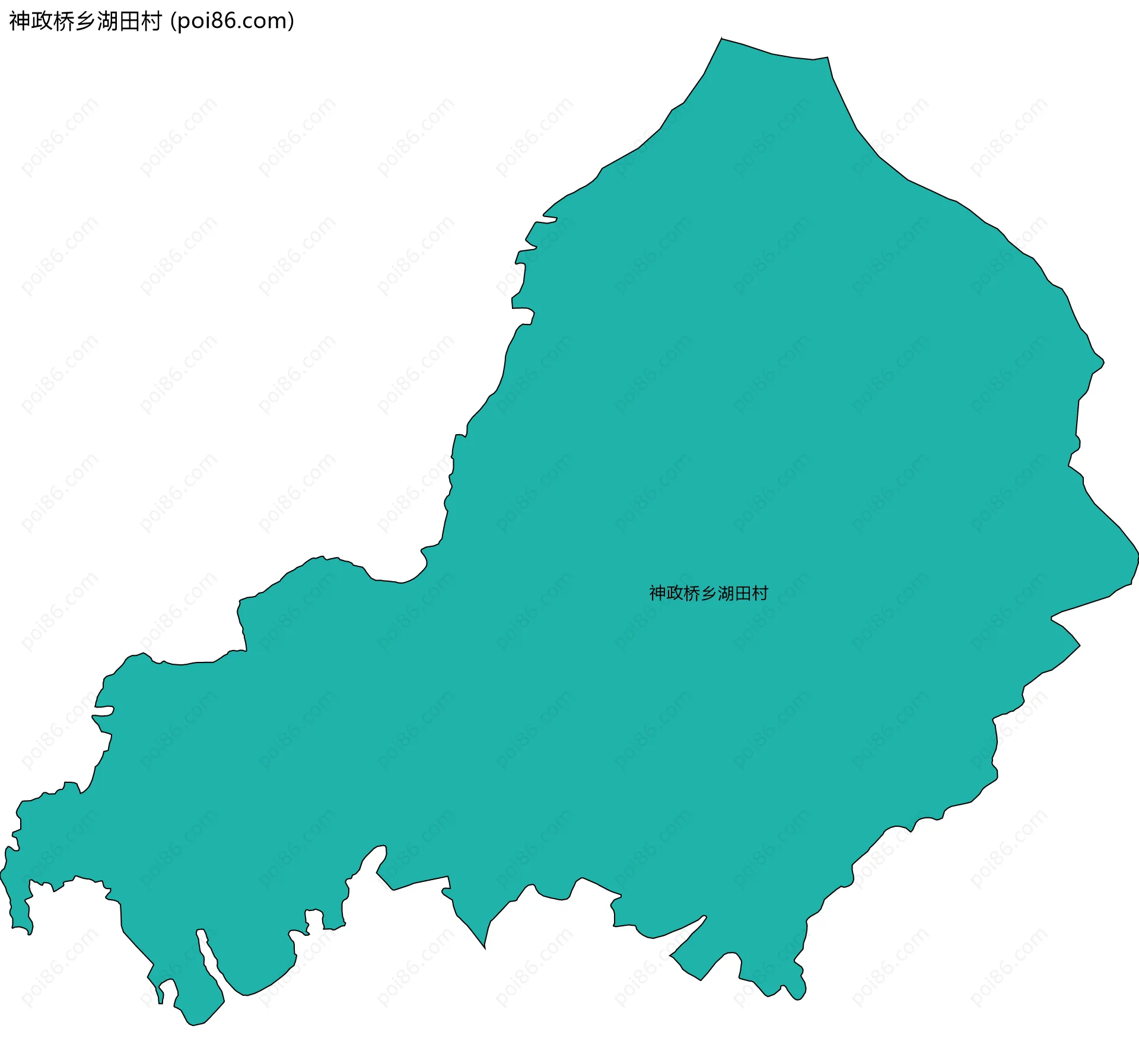 神政桥乡湖田村边界地图