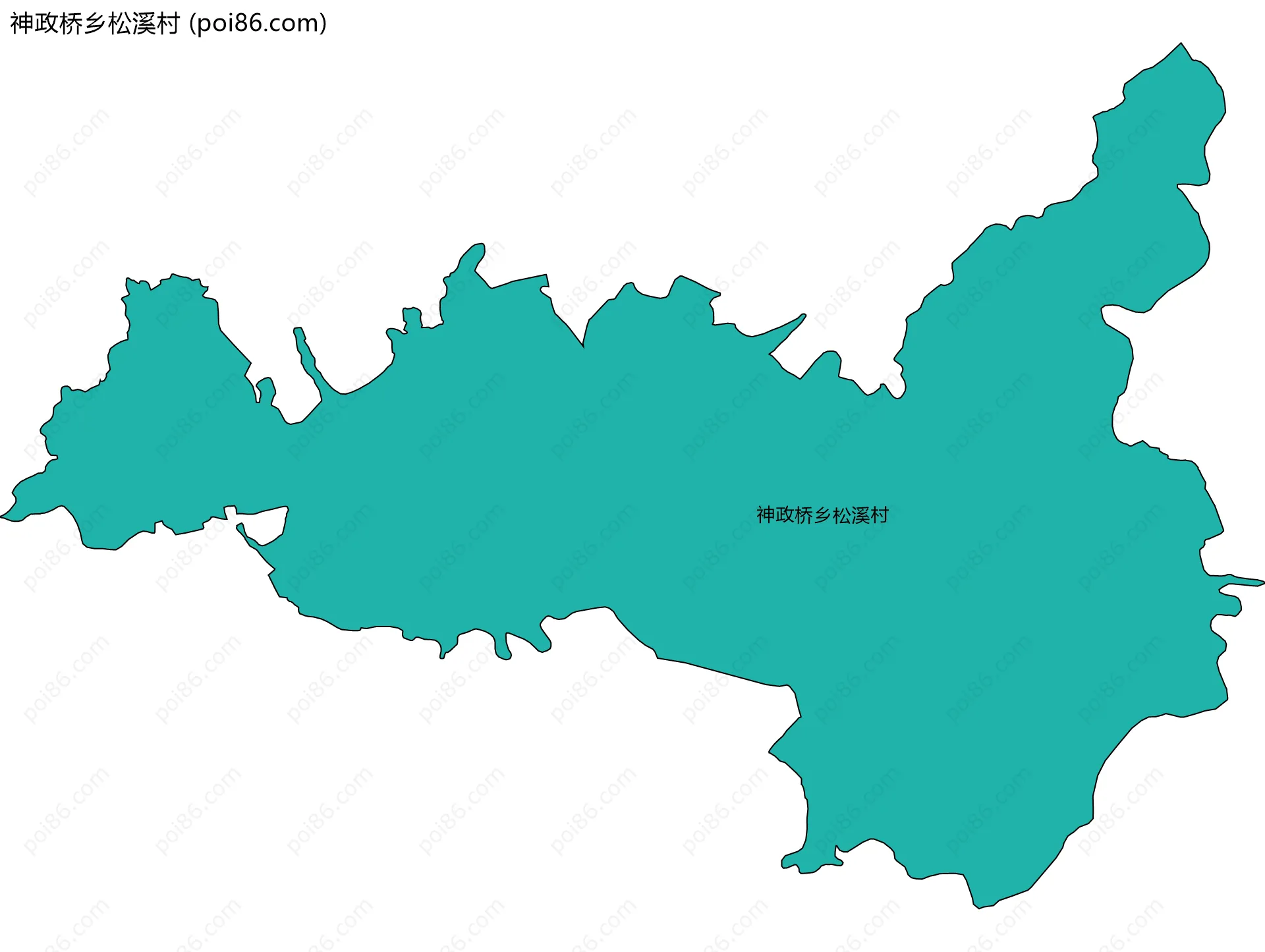 神政桥乡松溪村边界地图
