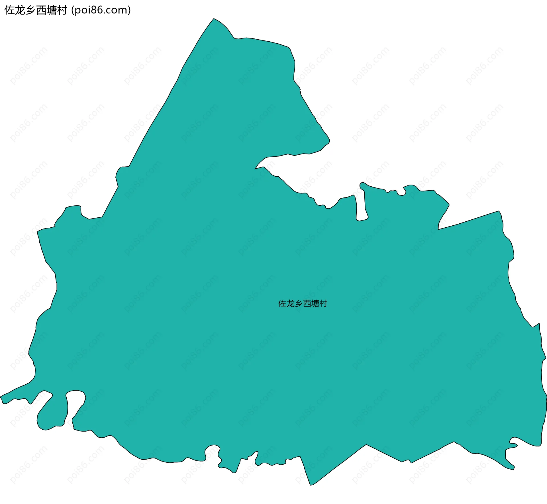 佐龙乡西塘村边界地图